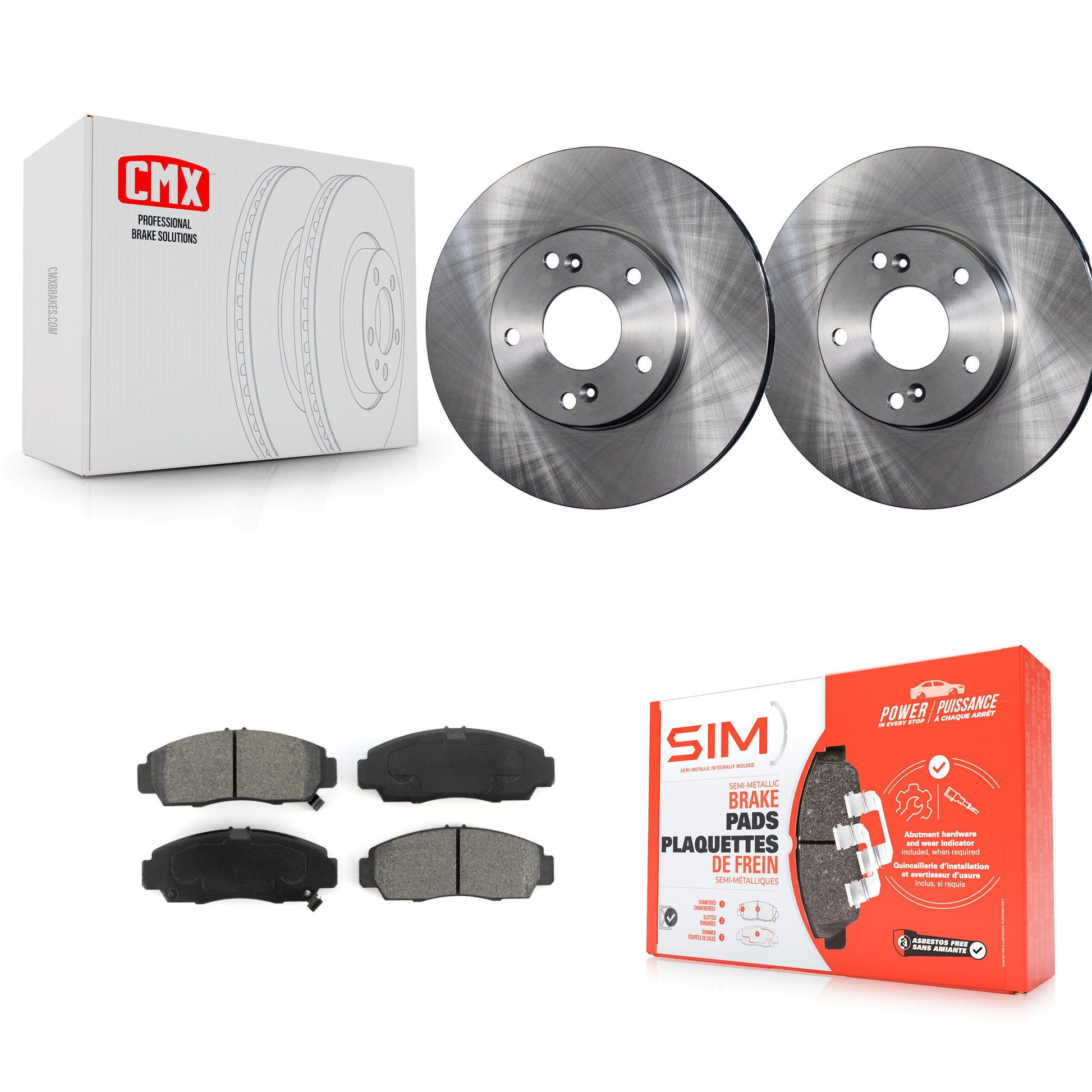 Disc Rotors and Semi-Metallic Brake Pads Kit-K8S-100320