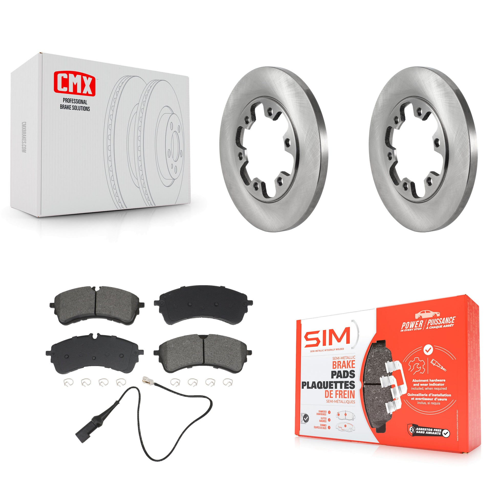 Disc Rotors and Semi-Metallic Brake Pads Kit-K8S-105051