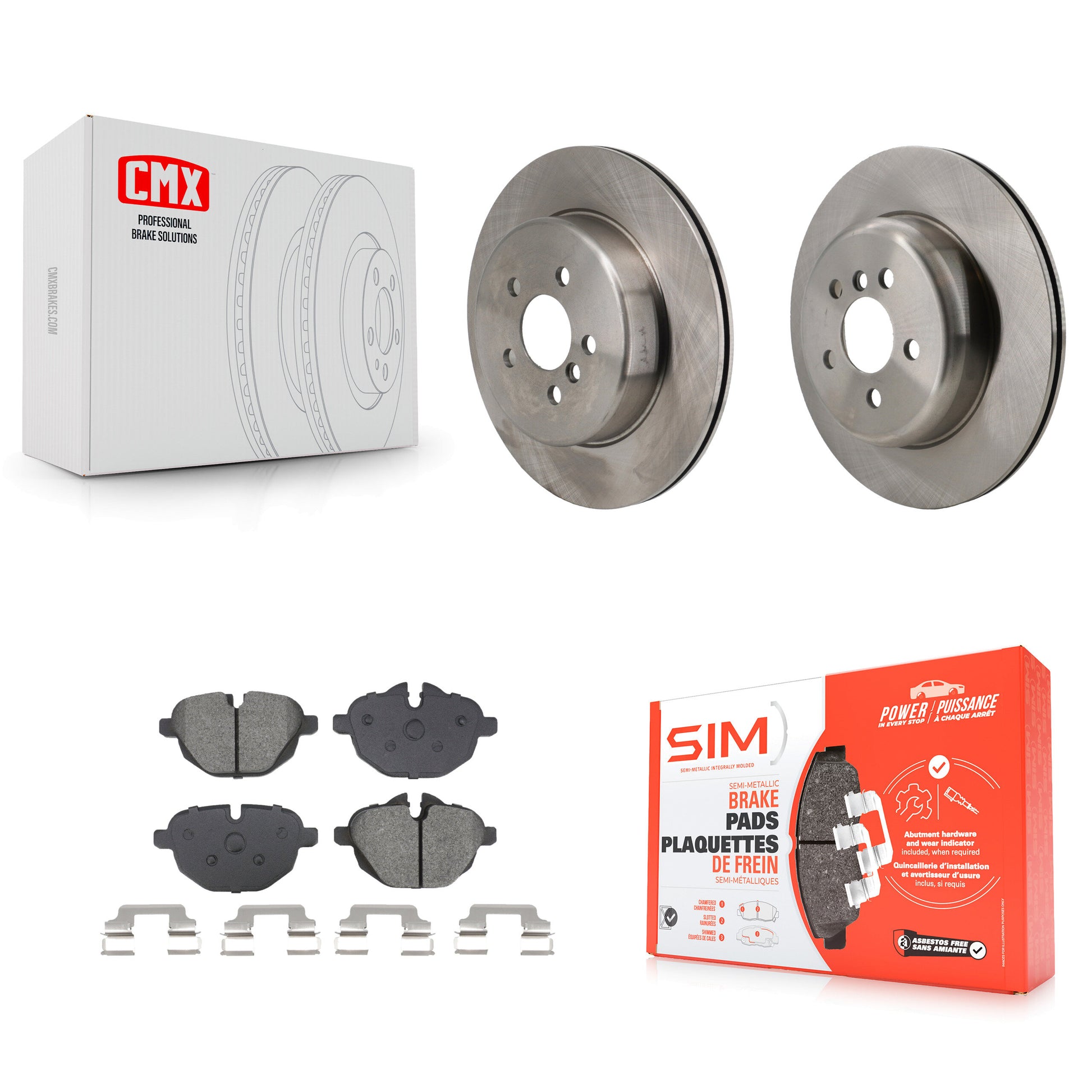 Disc Rotors and Semi-Metallic Brake Pads Kit-K8S-105059