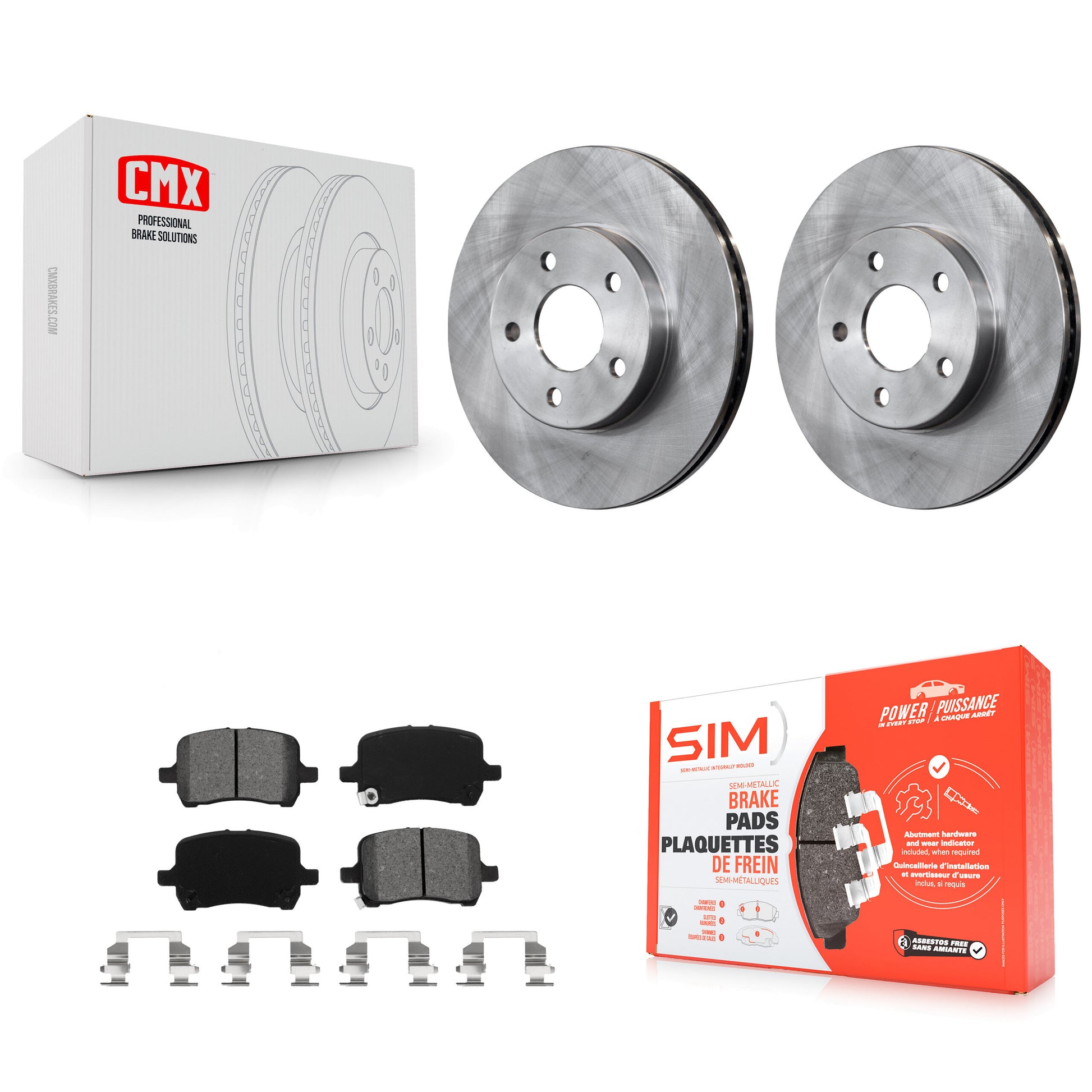 Disc Rotors and Semi-Metallic Brake Pads Kit-K8S-105061