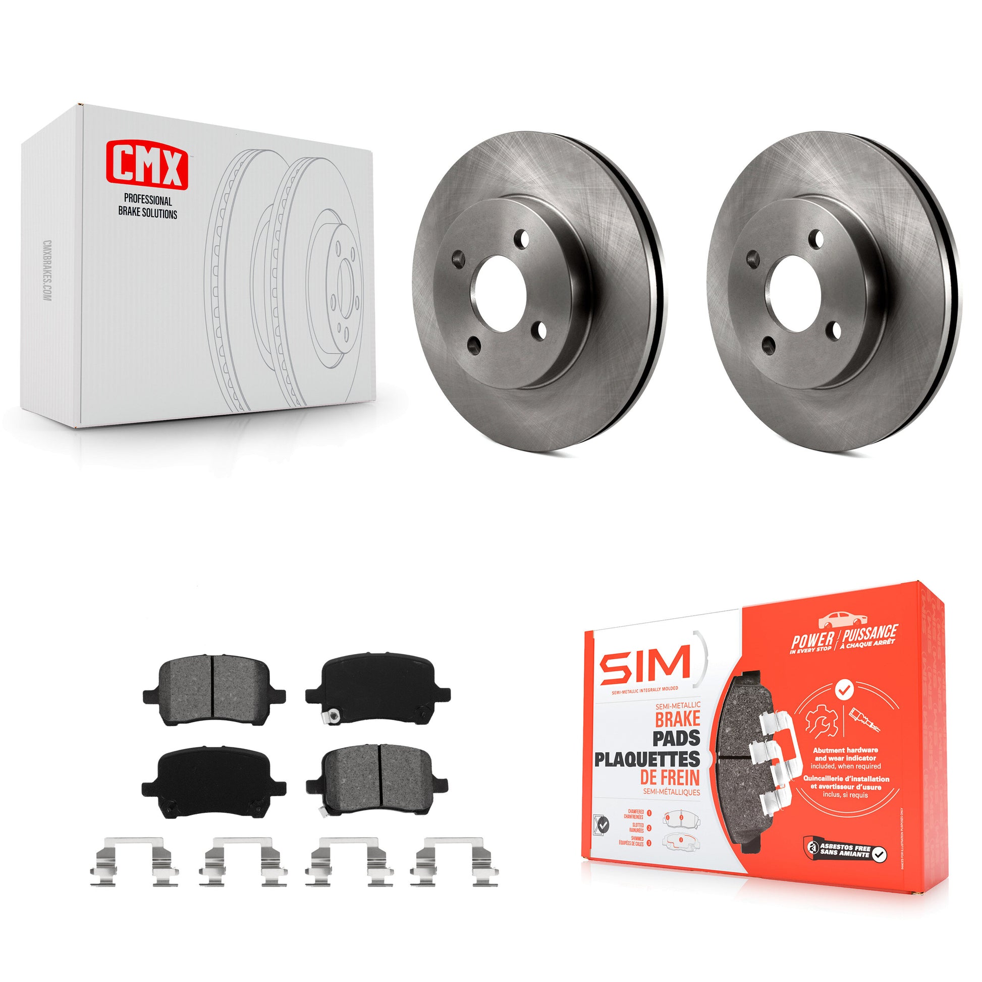Disc Rotors and Semi-Metallic Brake Pads Kit-K8S-105062