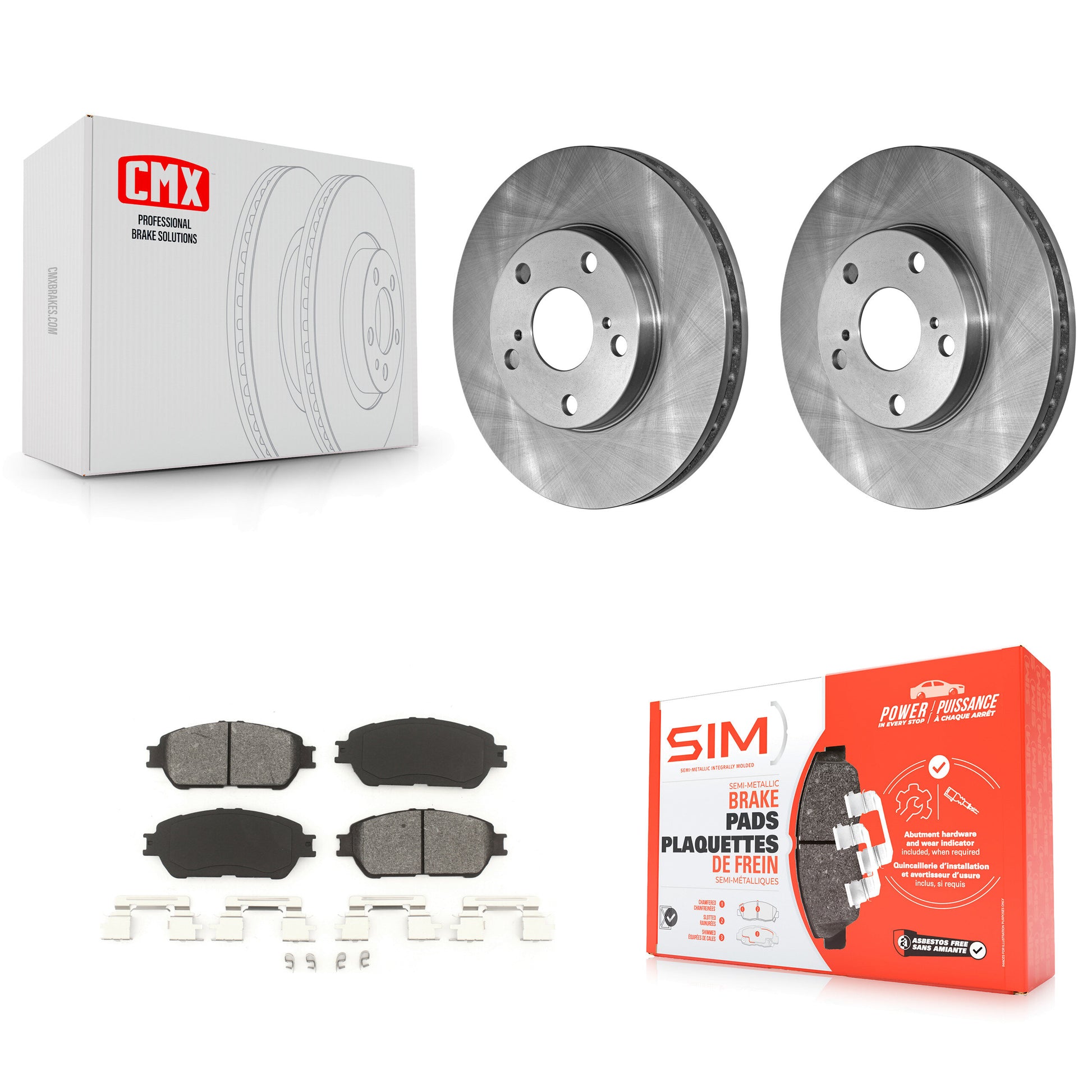 Disc Rotors and Semi-Metallic Brake Pads Kit-K8S-105063