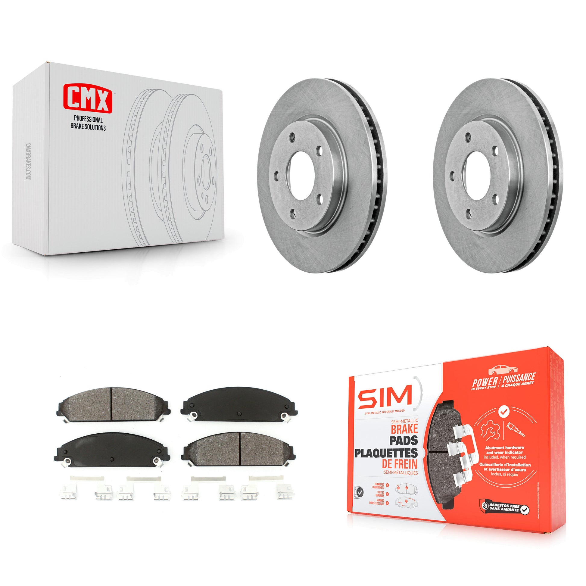 Disc Rotors and Semi-Metallic Brake Pads Kit-K8S-105064
