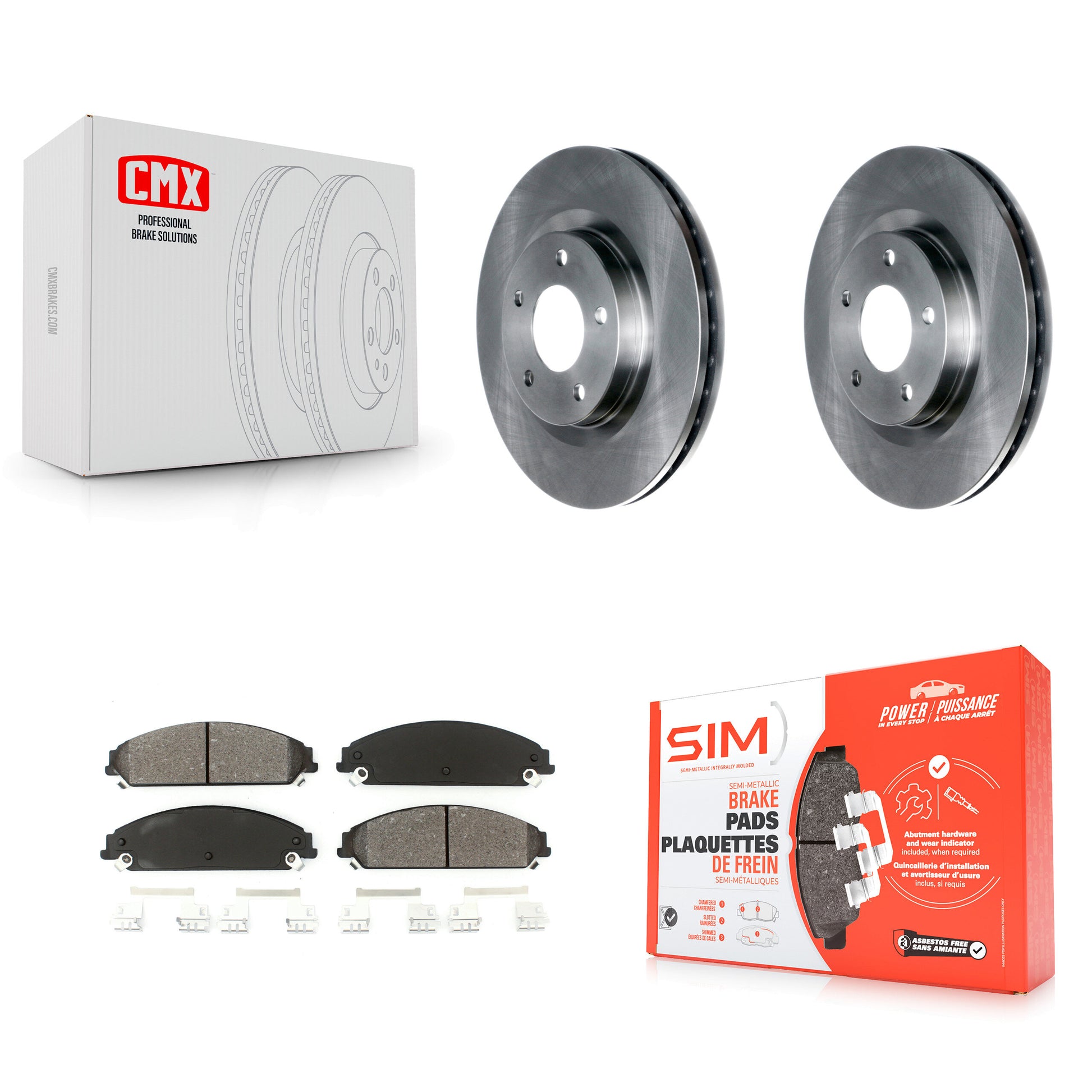 Disc Rotors and Semi-Metallic Brake Pads Kit-K8S-105065