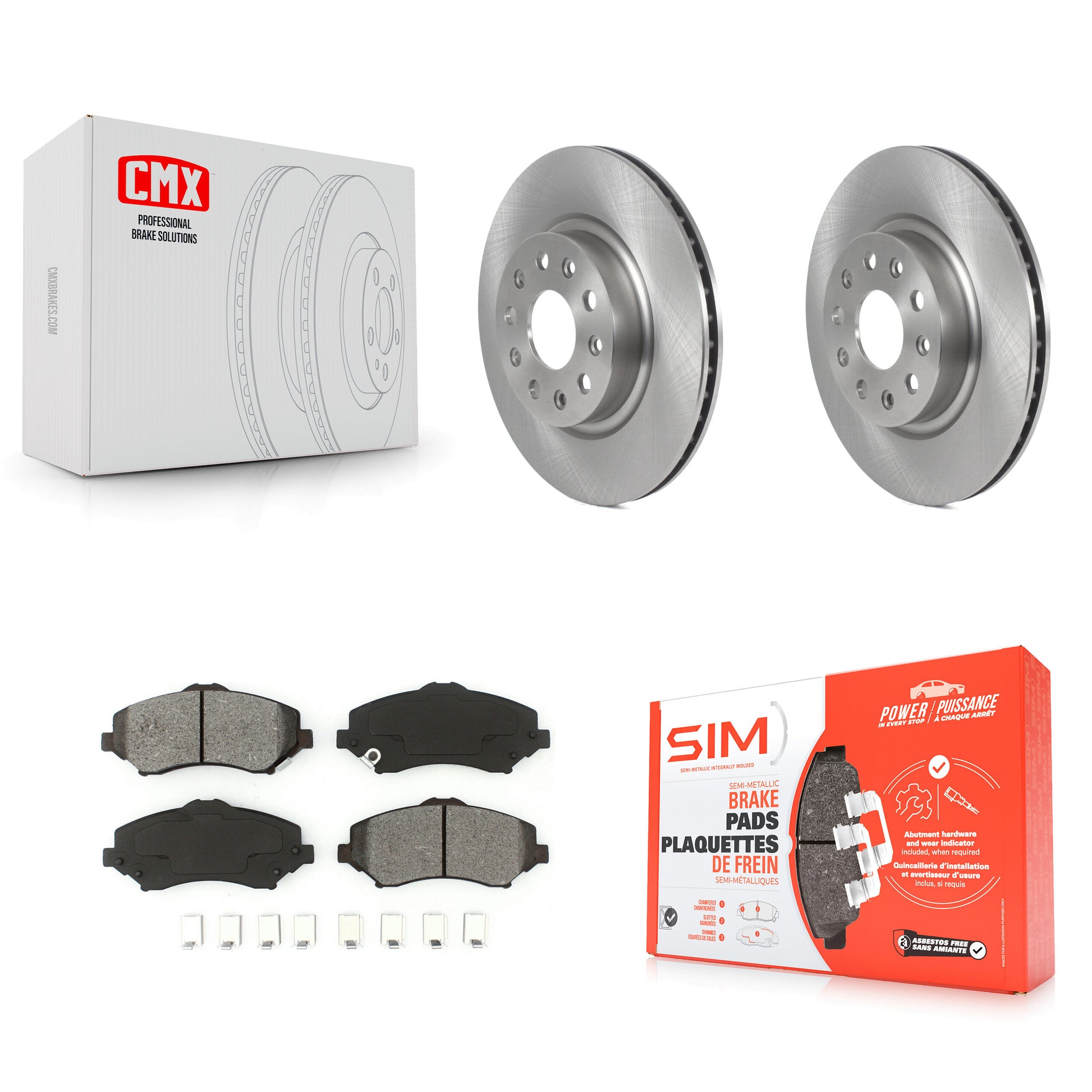 Disc Rotors and Semi-Metallic Brake Pads Kit-K8S-105070