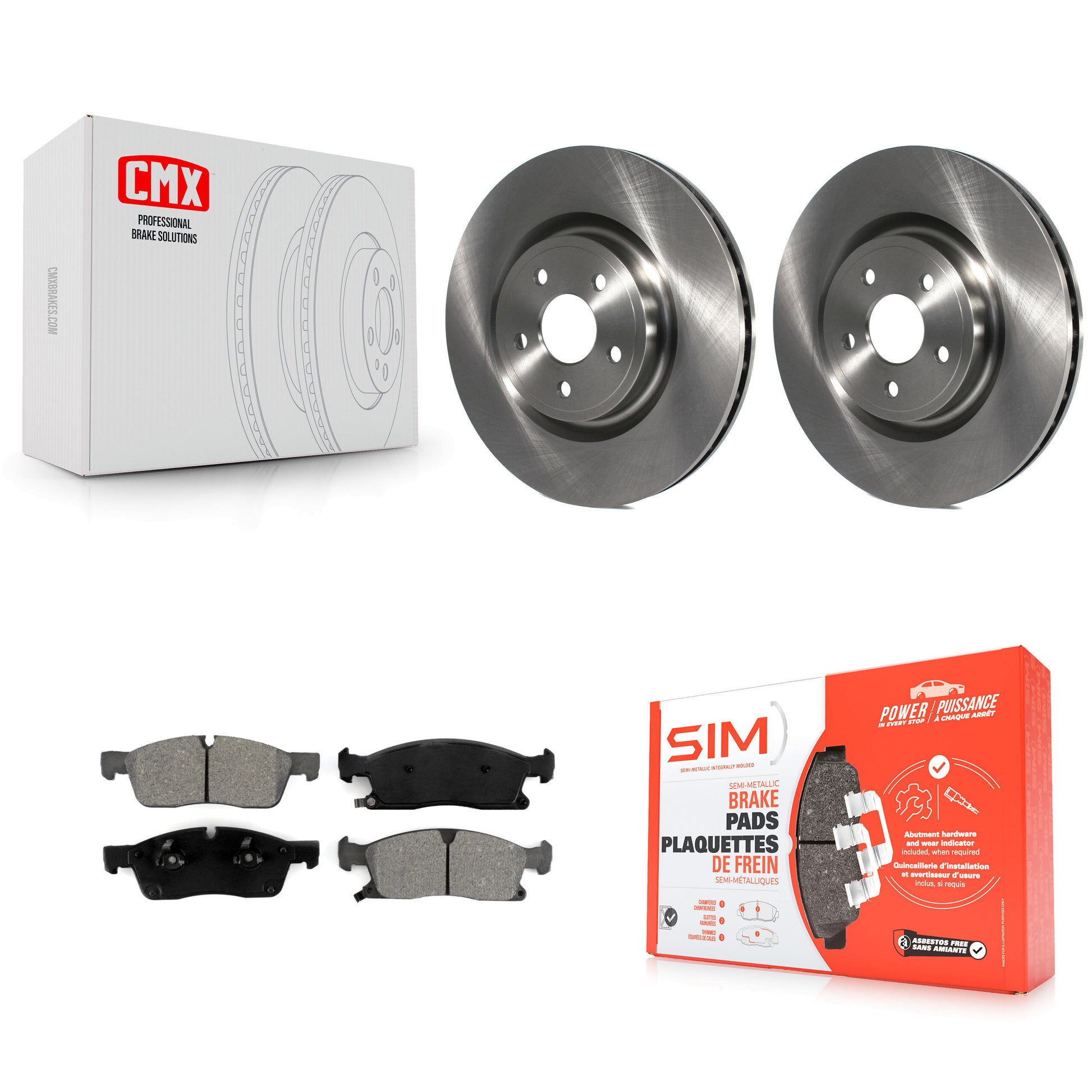 Disc Rotors and Semi-Metallic Brake Pads Kit-K8S-105073