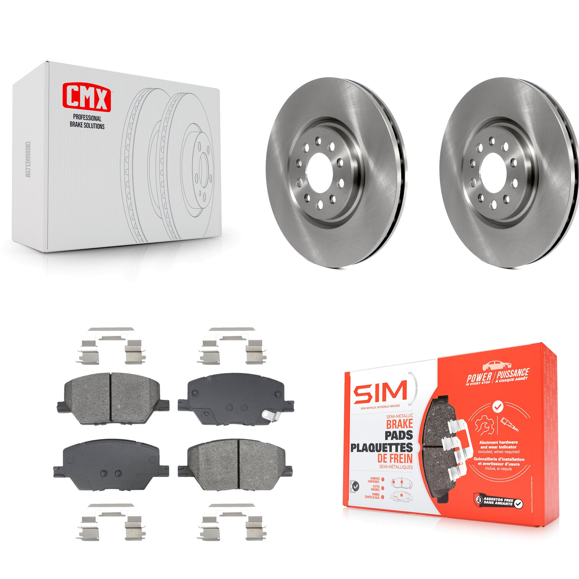 Disc Rotors and Semi-Metallic Brake Pads Kit-K8S-105075