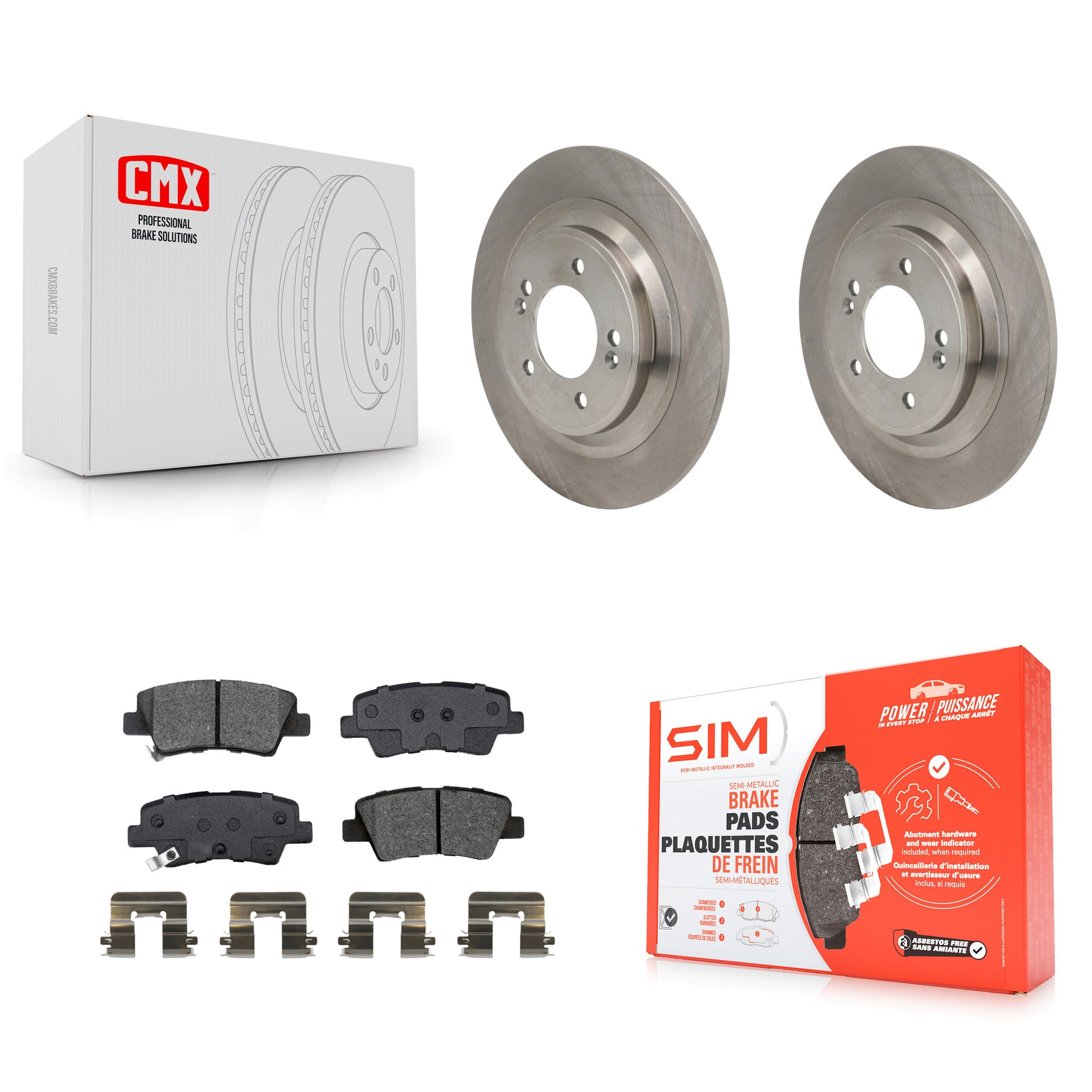 Disc Rotors and Semi-Metallic Brake Pads Kit-K8S-105113