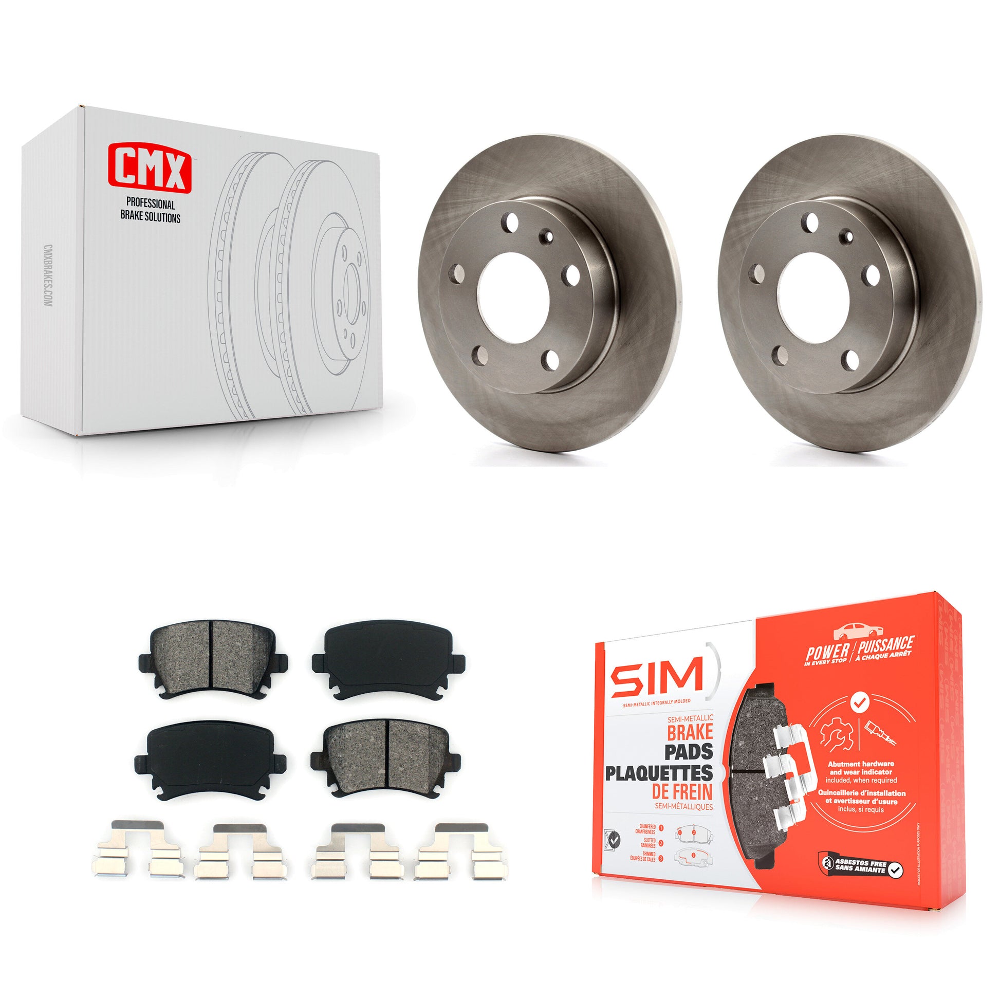 Disc Rotors and Semi-Metallic Brake Pads Kit-K8S-105118