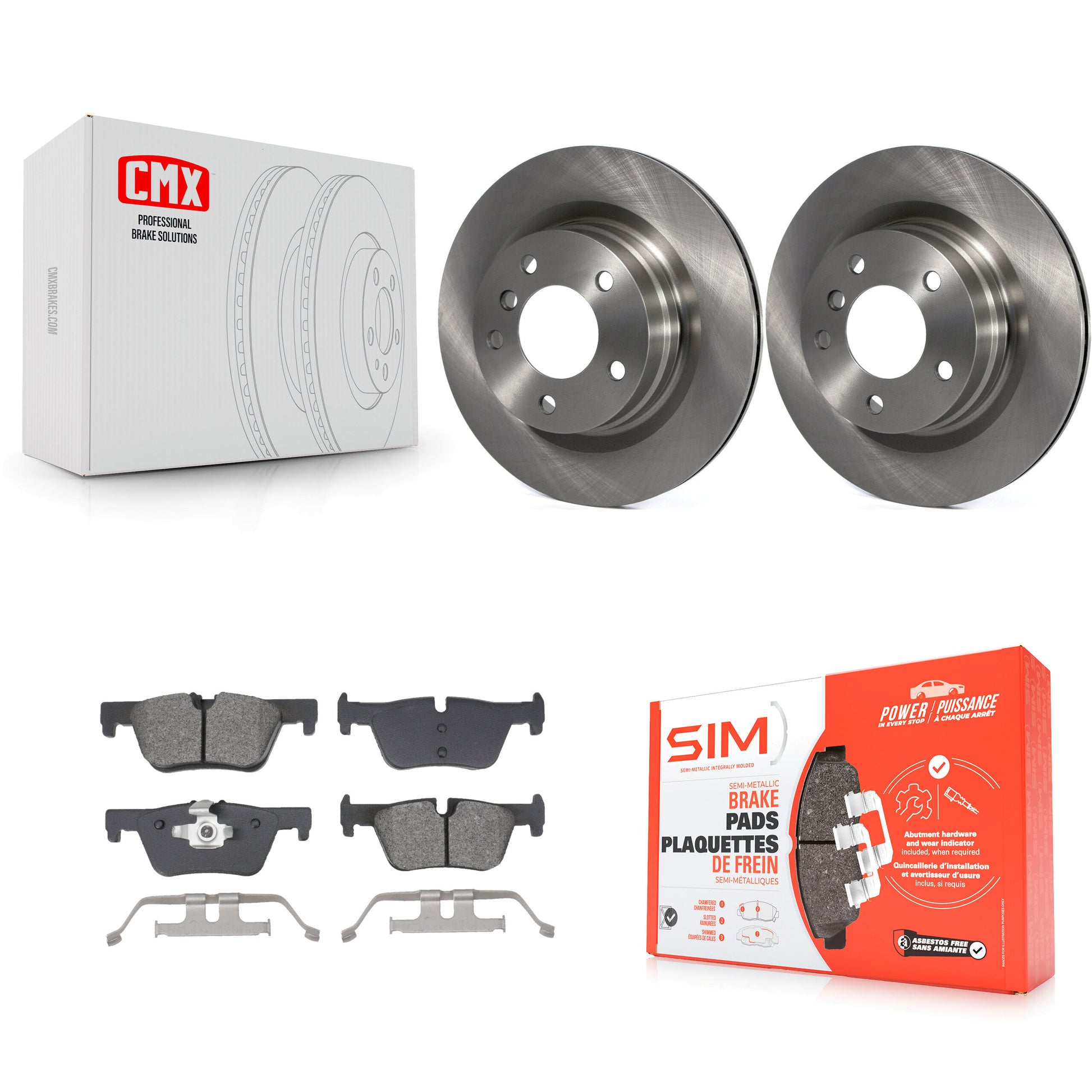 Disc Rotors and Semi-Metallic Brake Pads Kit-K8S-105123