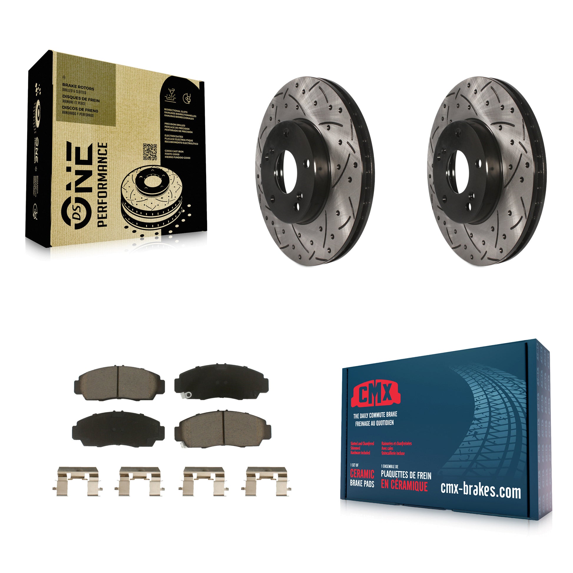 Coated Disc Rotors and Ceramic Brake Pads Kit-KDC-100154