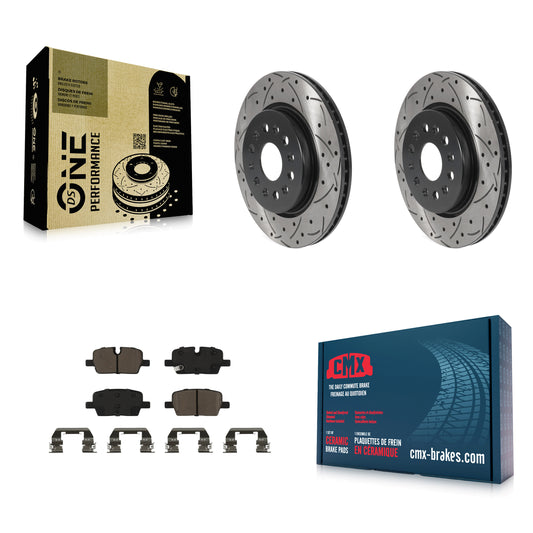 Coated Slotted Drilled Disc Rotors and Ceramic Brake Pads Kit-KDC-101252
