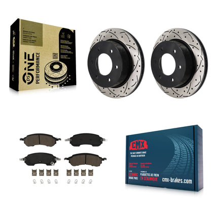 Slotted Drilled Disc Rotors and Ceramic Brake Pads Kit-KDC-101263