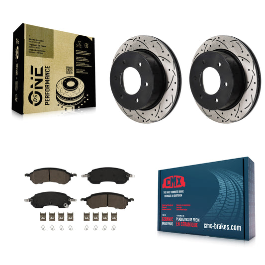 Slotted Drilled Disc Rotors and Ceramic Brake Pads Kit-KDC-101263