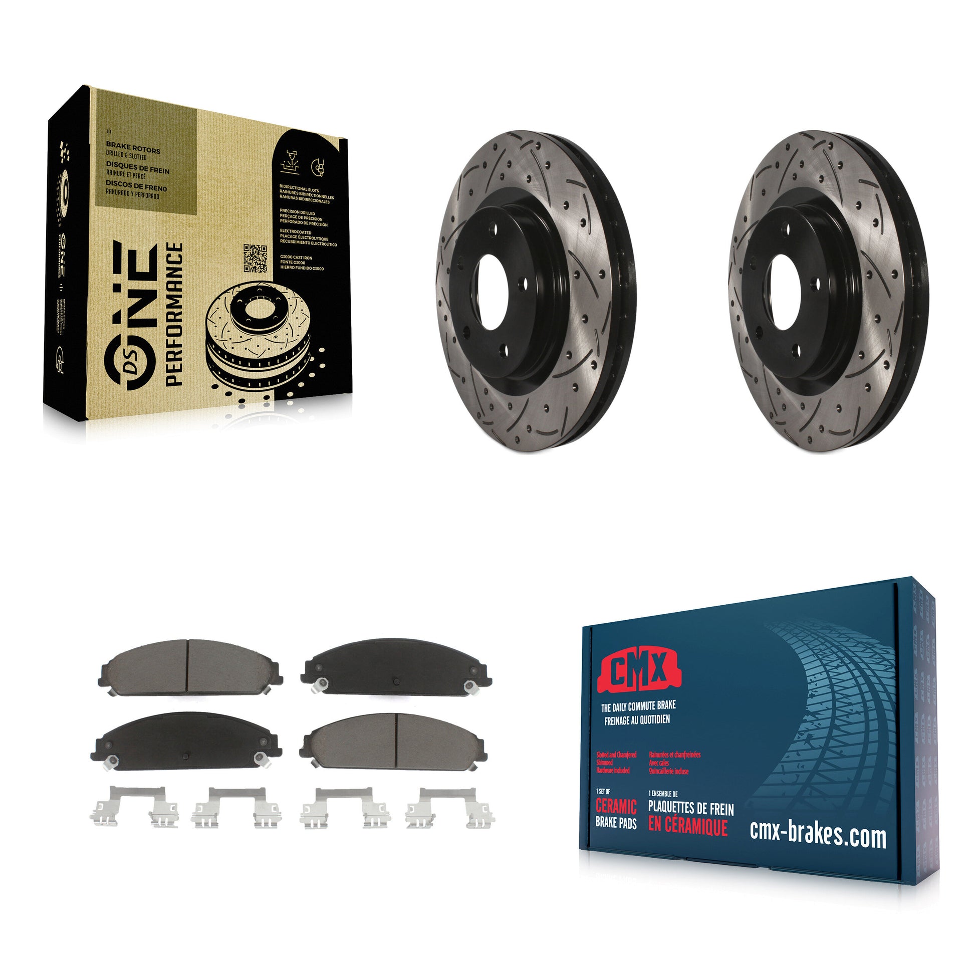 Coated Disc Rotors and Ceramic Brake Pads Kit-KDC-101793