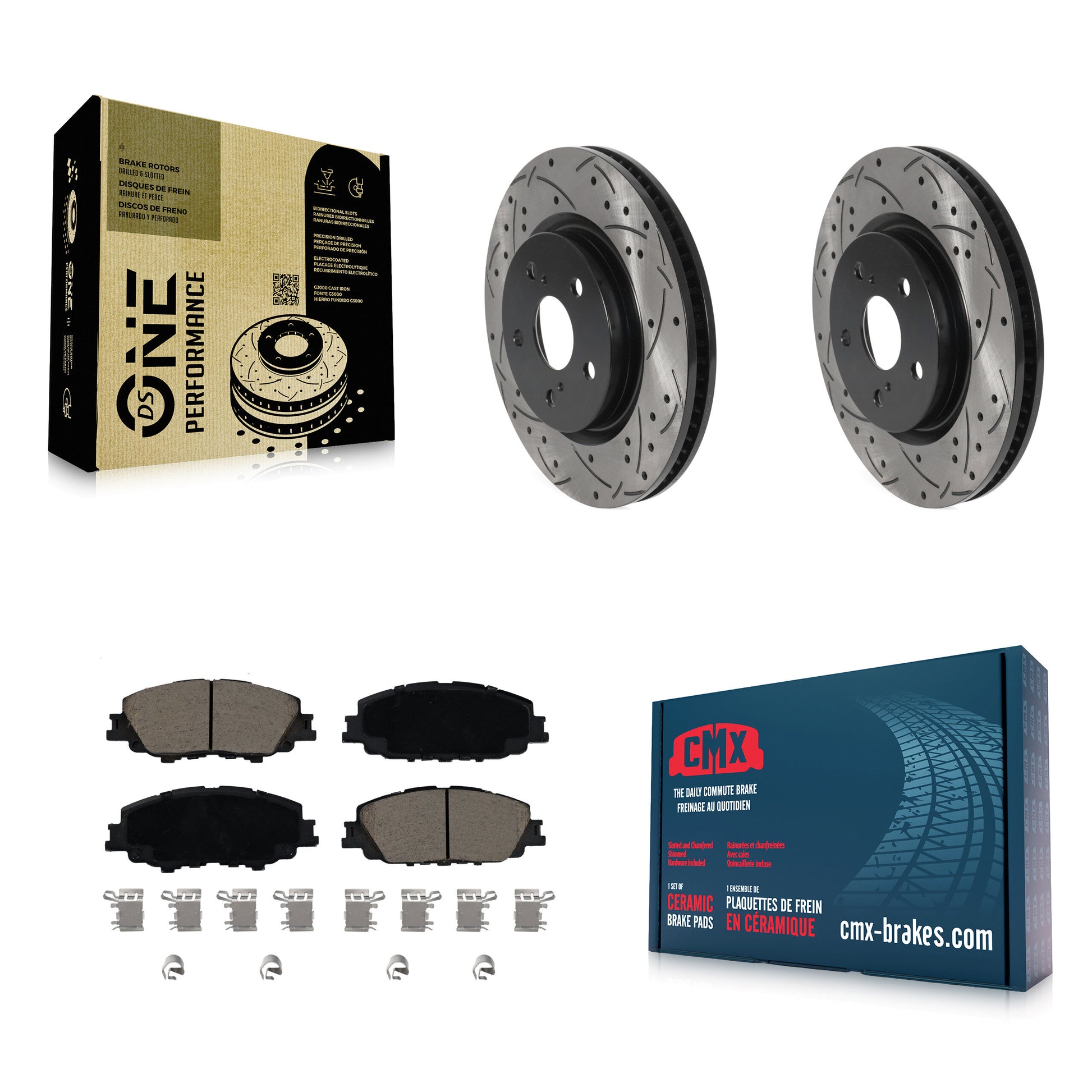 Coated Disc Rotors and Ceramic Brake Pads Kit-KDC-101797