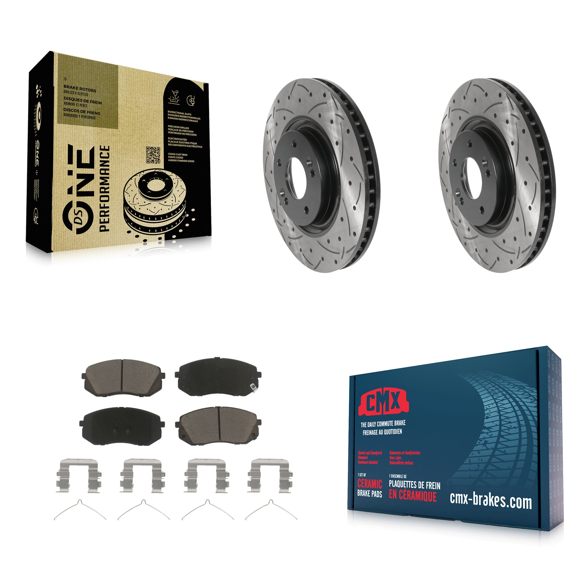 Coated Disc Rotors and Ceramic Brake Pads Kit-KDC-101814