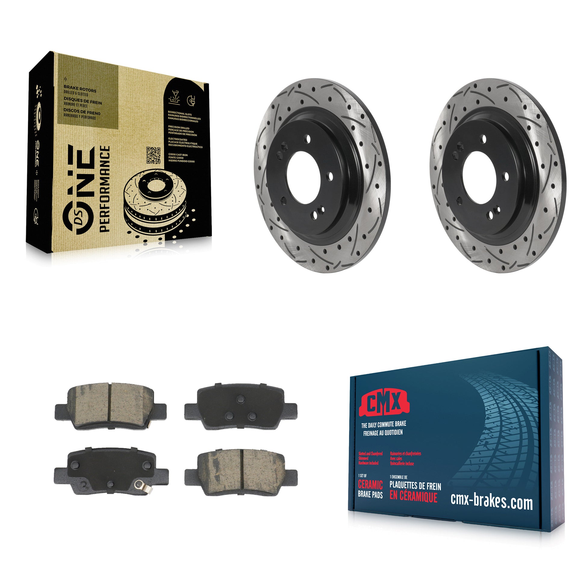 Coated Disc Rotors and Ceramic Brake Pads Kit-KDC-101957