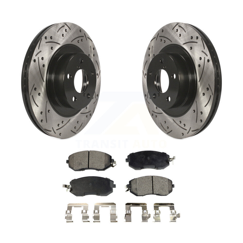 Coated Disc Rotors and Semi-Metallic Brake Pads Kit-KDF-100074 - Kit.bestparts.ca