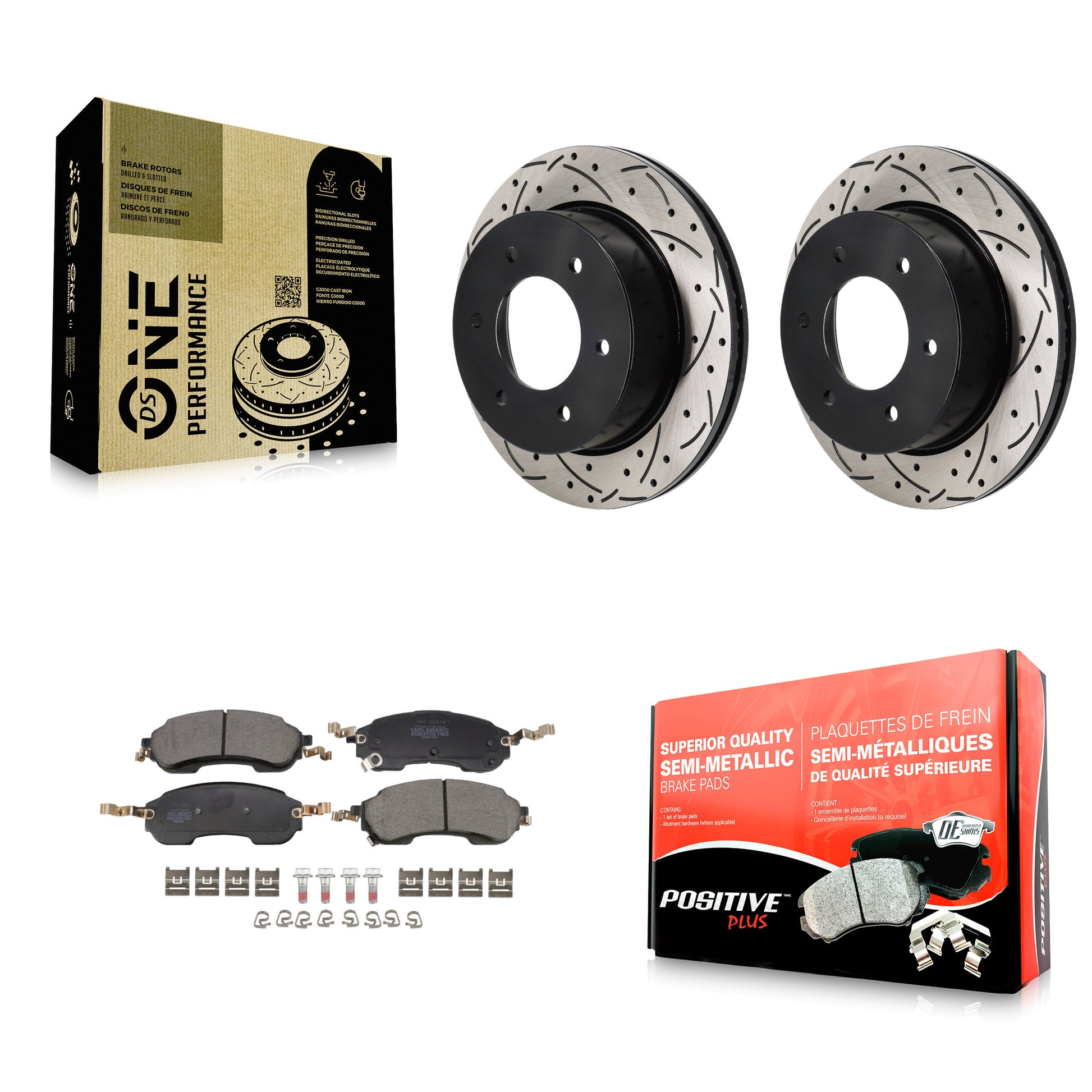 Disc Rotors and Semi-Metallic Brake Pads Kit-KDF-101355