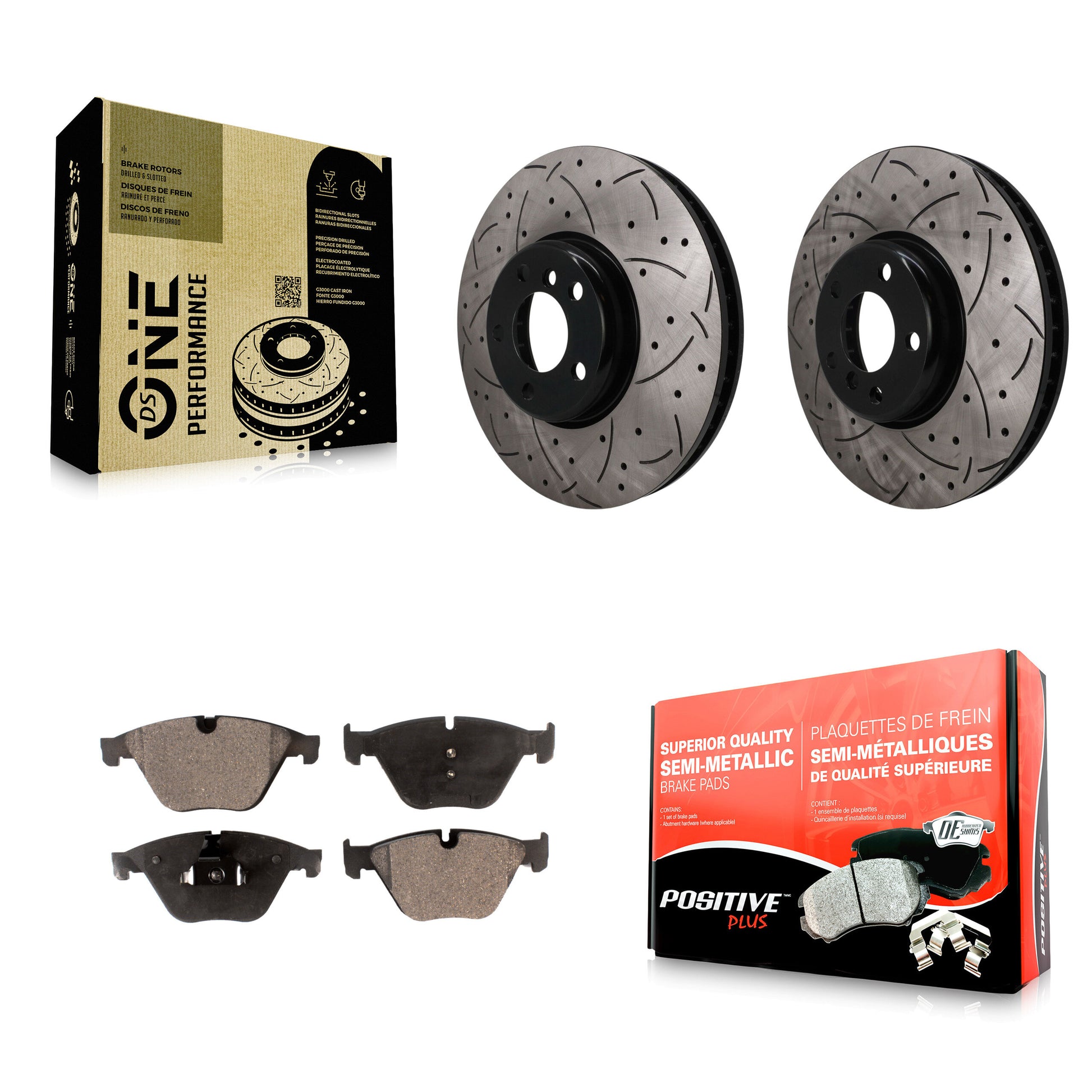 Disc Rotors and Semi-Metallic Brake Pads Kit-KDF-101758