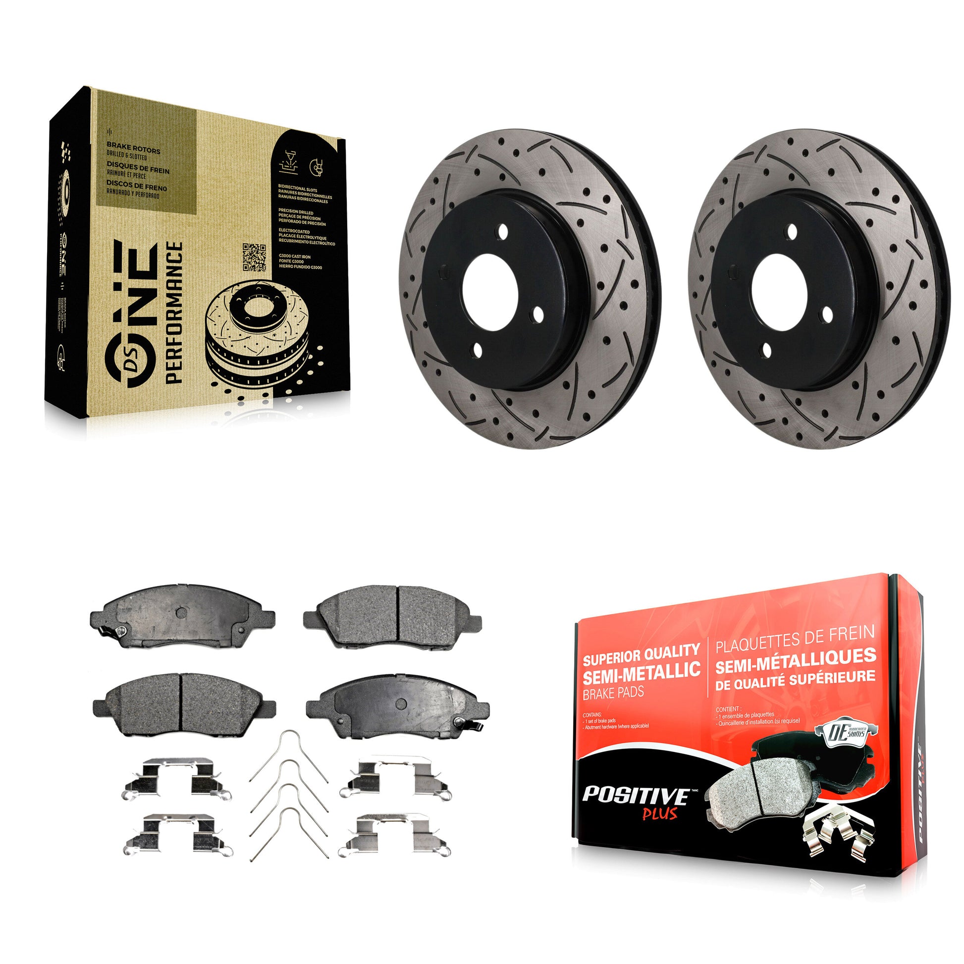 Disc Rotors and Semi-Metallic Brake Pads Kit-KDF-101869