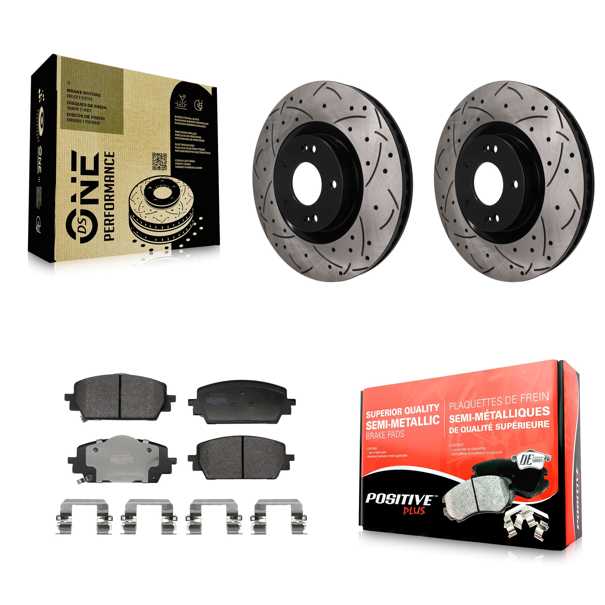 Disc Rotors and Semi-Metallic Brake Pads Kit-KDF-101870