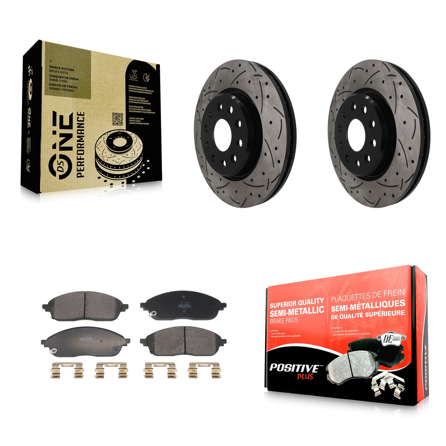 Disc Rotors and Semi-Metallic Brake Pads Kit-KDF-101873 Kit.bestparts.ca