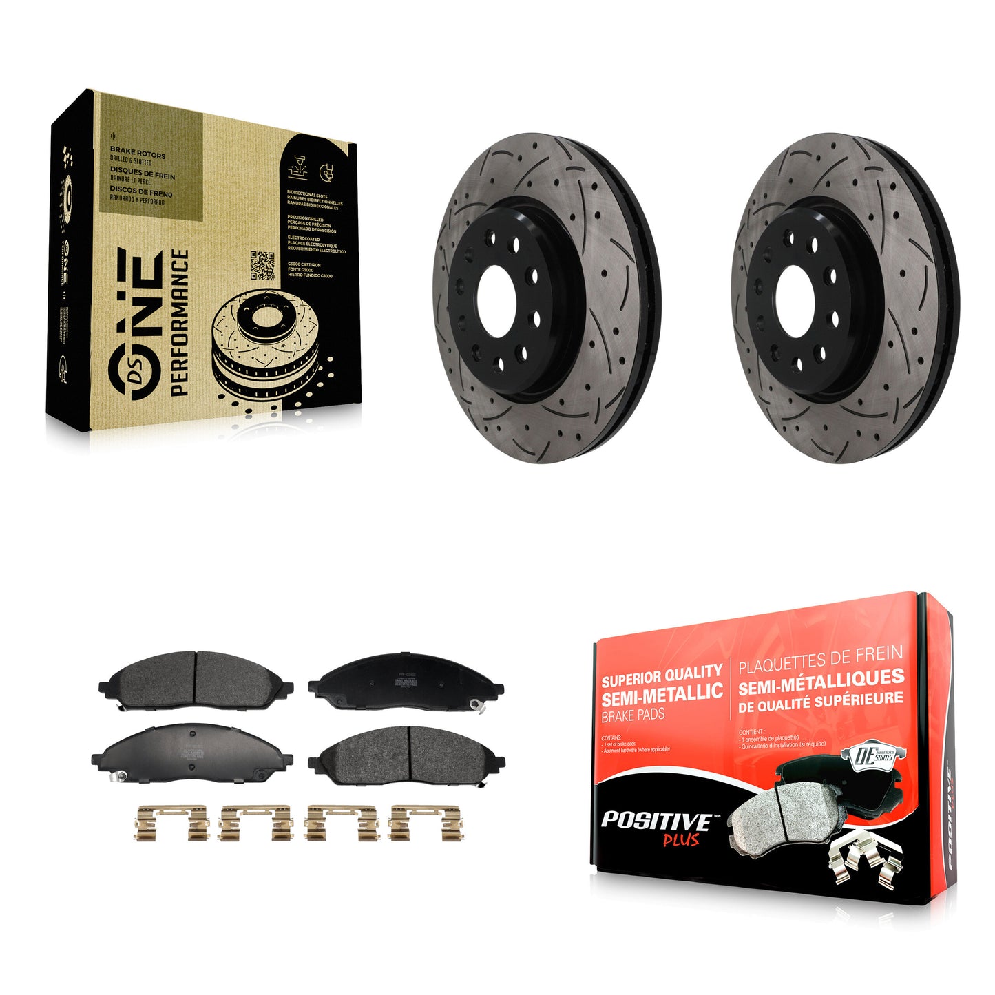 Disc Rotors and Semi-Metallic Brake Pads Kit-KDF-101874 Kit.bestparts.ca