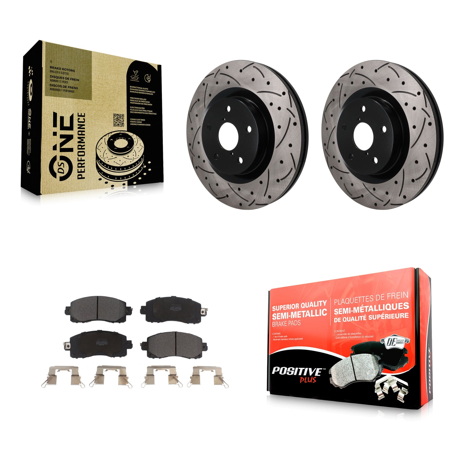 Disc Rotors and Semi-Metallic Brake Pads Kit-KDF-101879 Kit.bestparts.ca