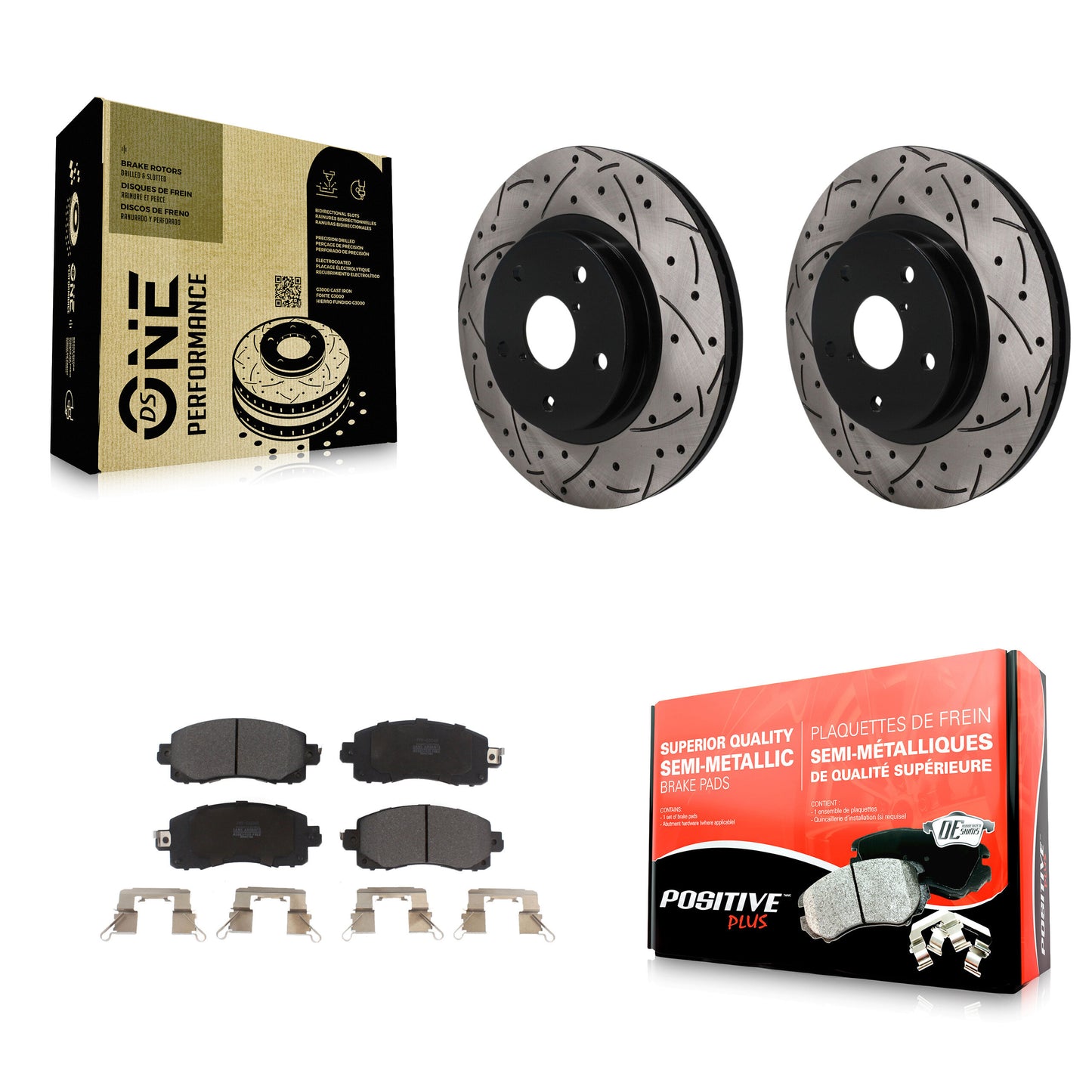 Disc Rotors and Semi-Metallic Brake Pads Kit-KDF-101880 Kit.bestparts.ca