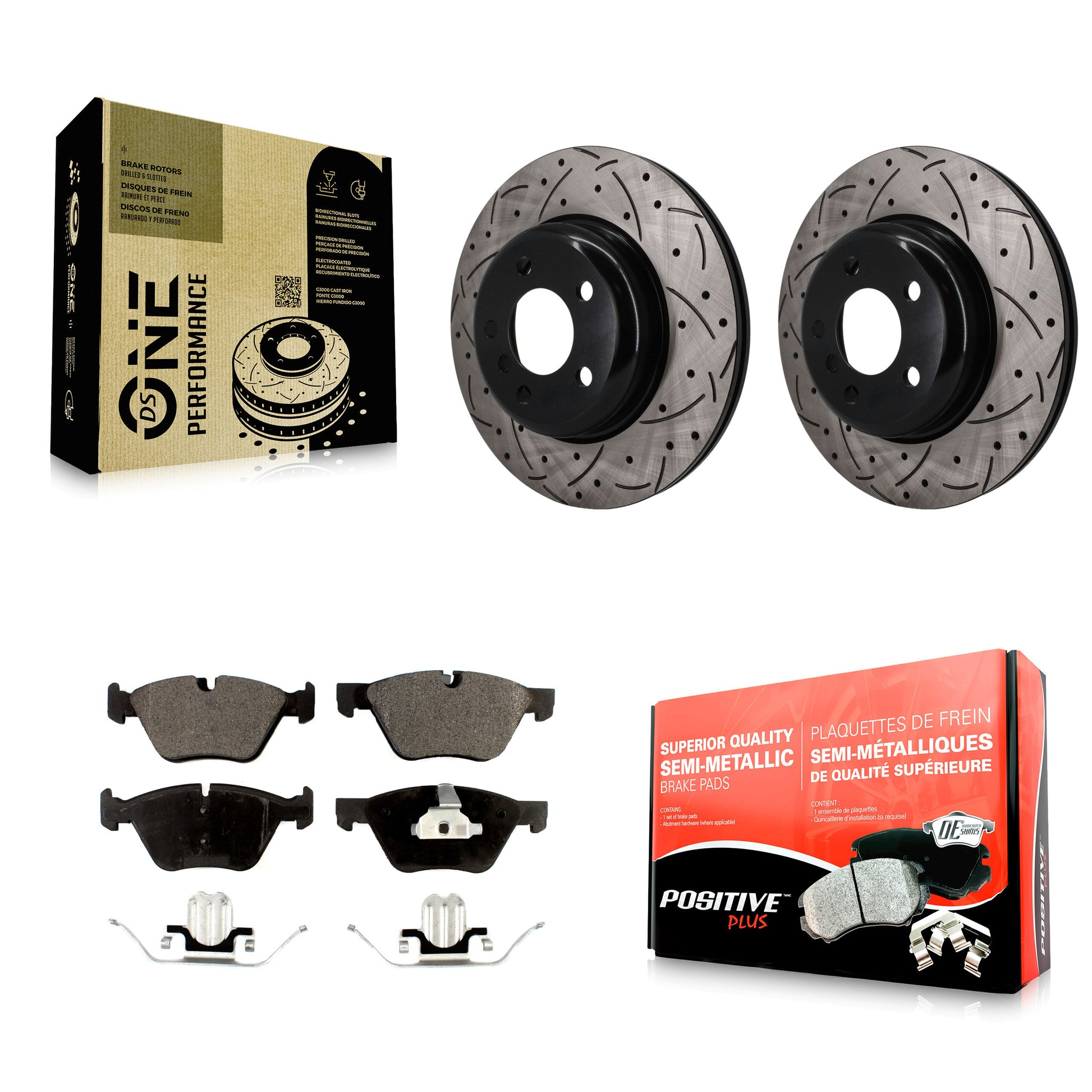 Disc Rotors and Semi-Metallic Brake Pads Kit-KDF-101881