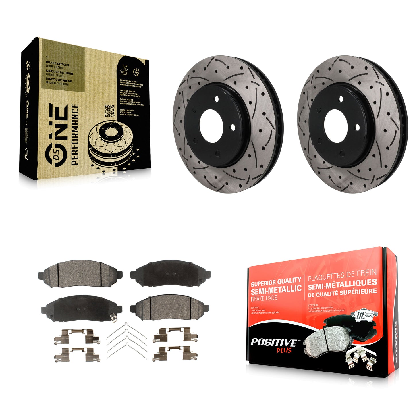 Disc Rotors and Semi-Metallic Brake Pads Kit-KDF-101886 Kit.bestparts.ca