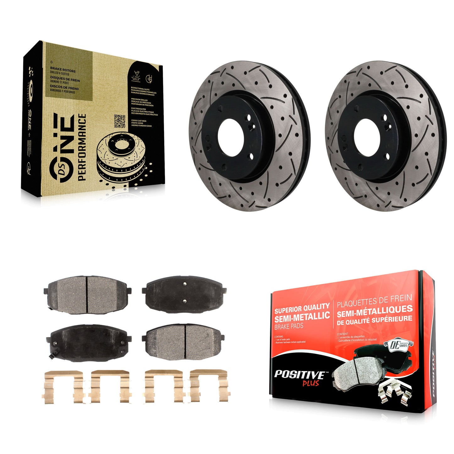 Disc Rotors and Semi-Metallic Brake Pads Kit-KDF-101889 Kit.bestparts.ca