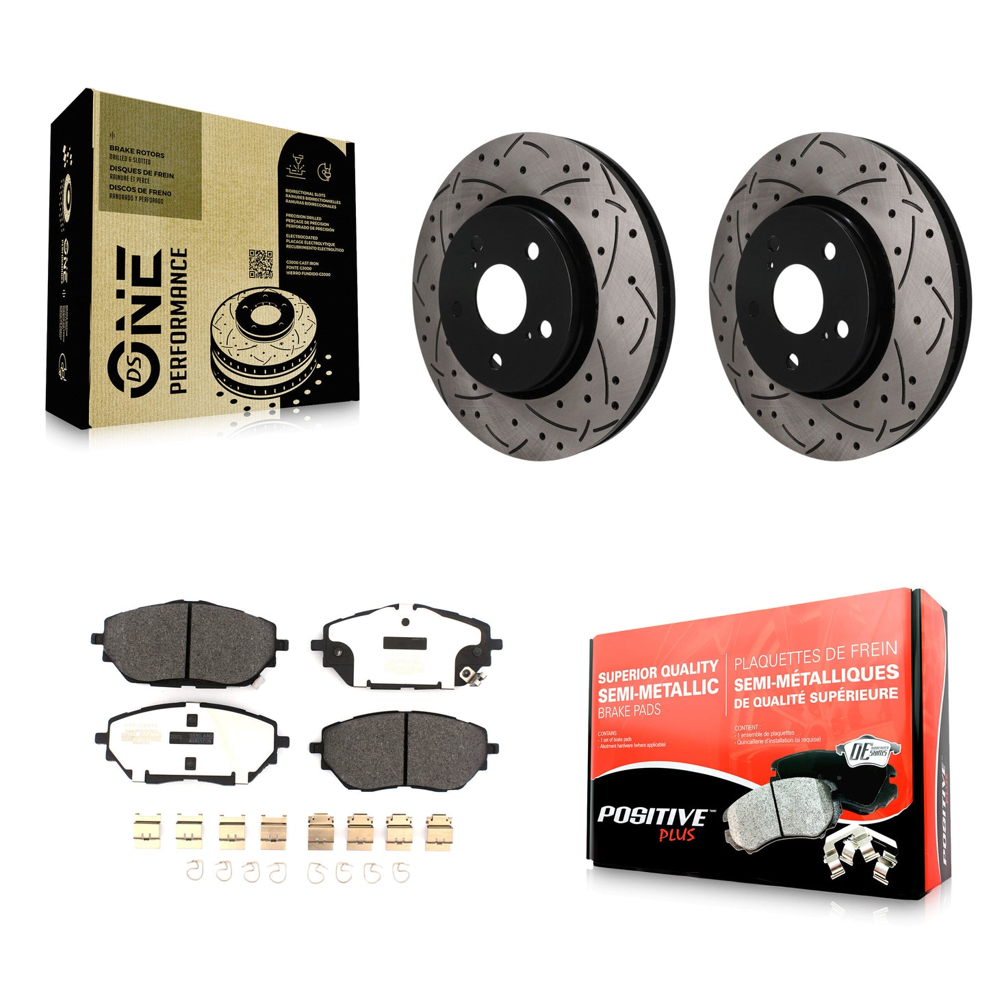 Disc Rotors and Semi-Metallic Brake Pads Kit-KDF-101890 Kit.bestparts.ca