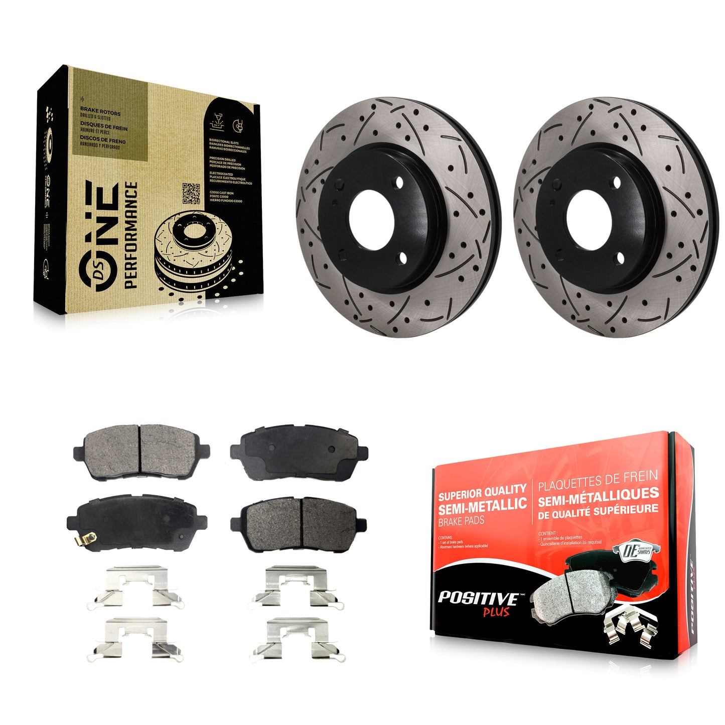 Disc Rotors and Semi-Metallic Brake Pads Kit-KDF-101895 Kit.bestparts.ca