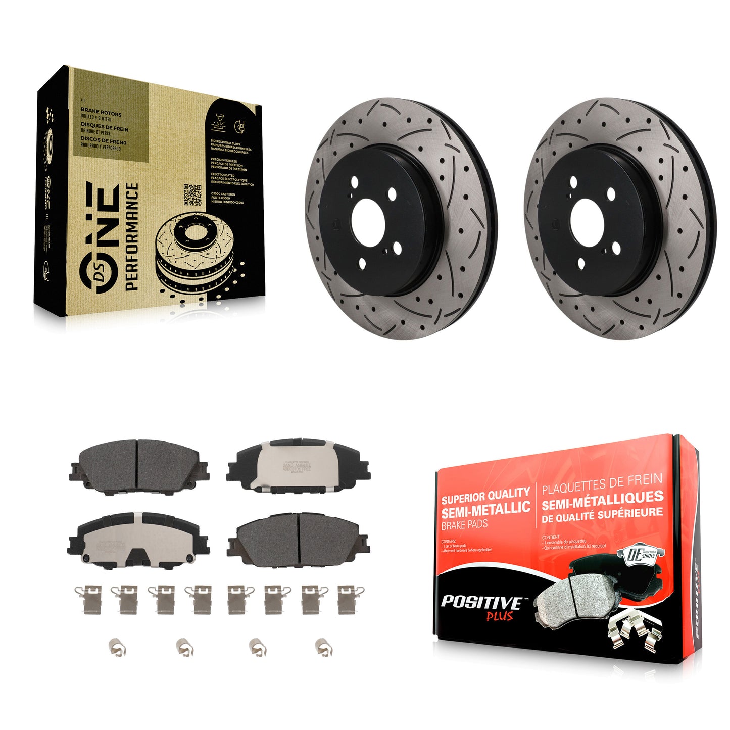 Disc Rotors and Semi-Metallic Brake Pads Kit-KDF-101900 Kit.bestparts.ca