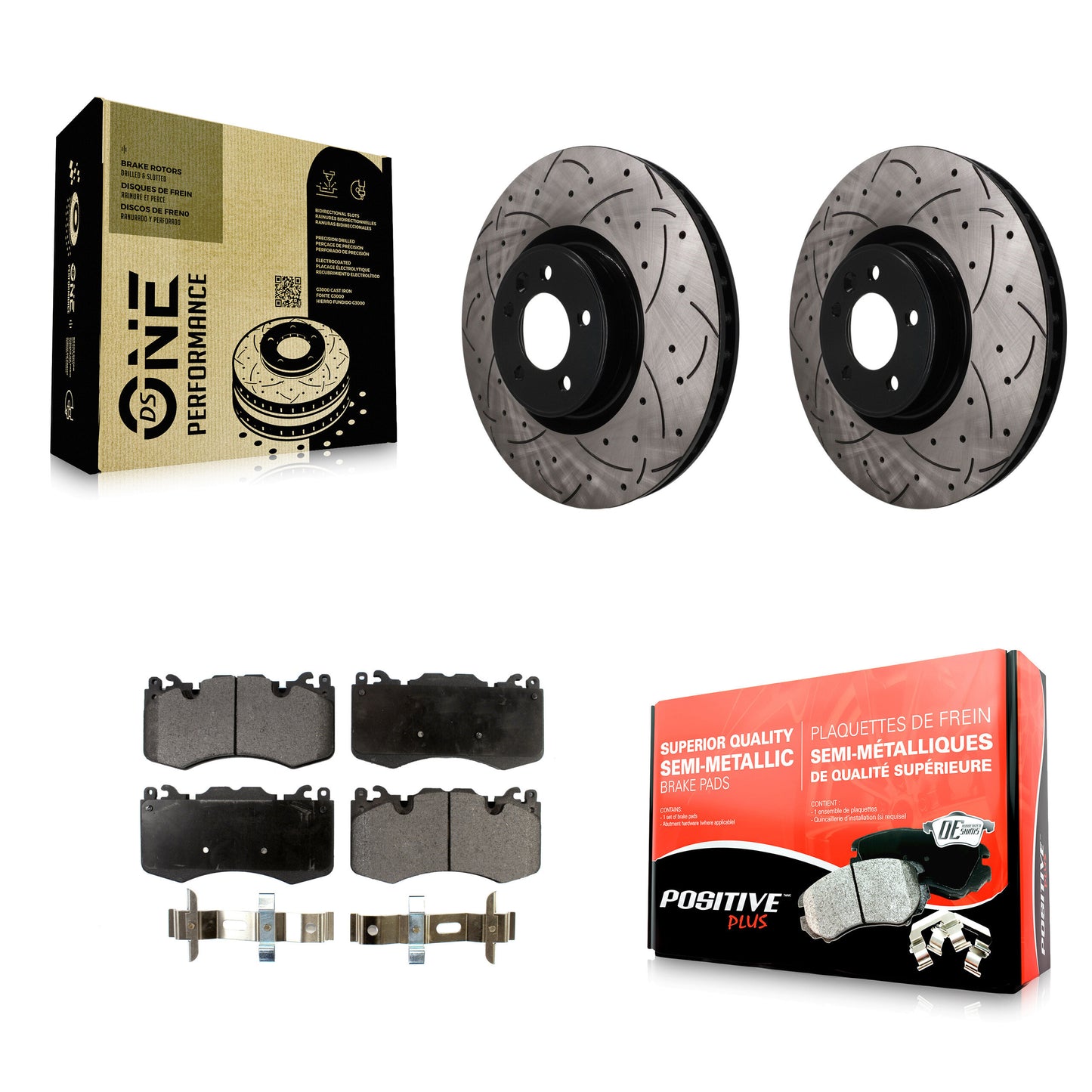 Disc Rotors and Semi-Metallic Brake Pads Kit-KDF-101901 Kit.bestparts.ca