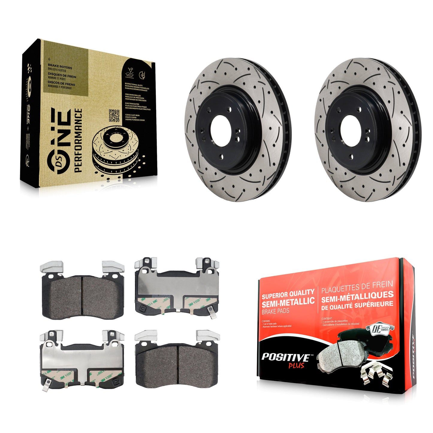Disc Rotors and Semi-Metallic Brake Pads Kit-KDF-101903 Kit.bestparts.ca