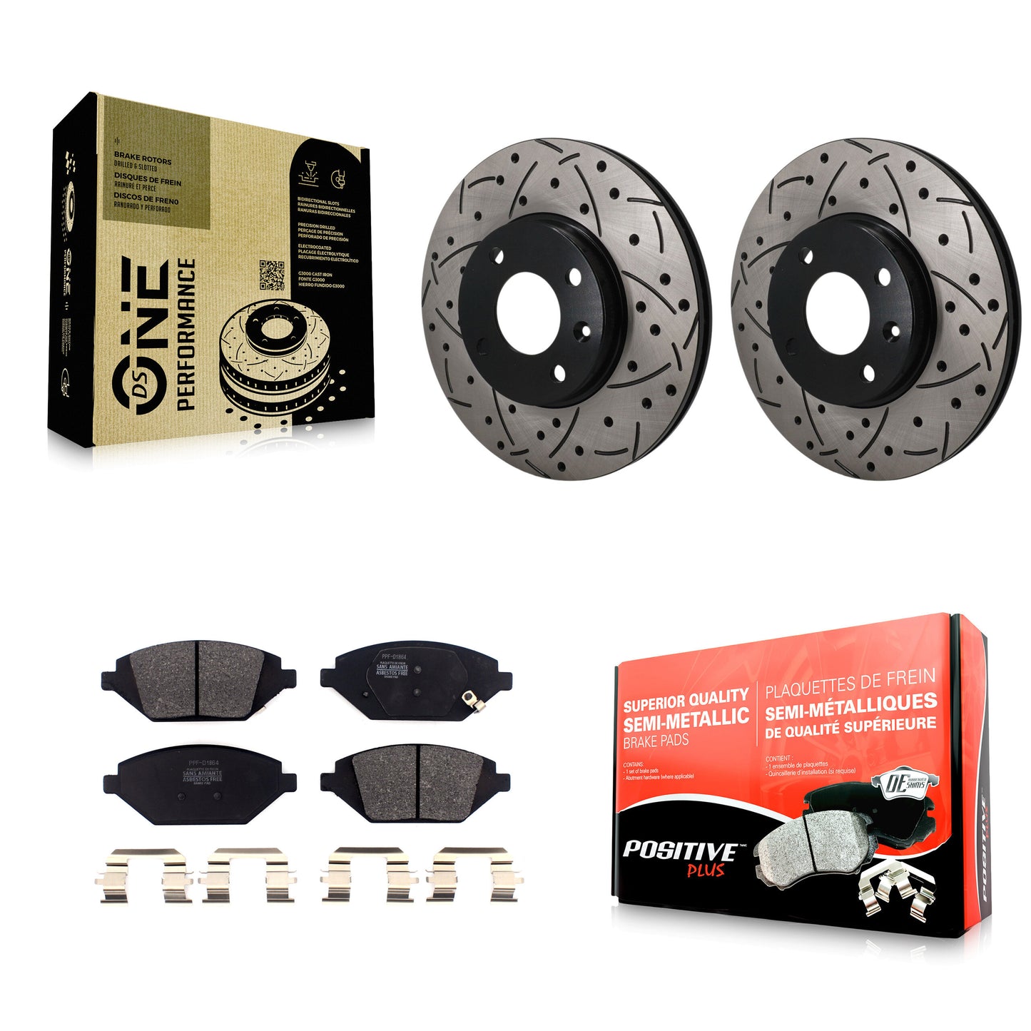 Disc Rotors and Semi-Metallic Brake Pads Kit-KDF-101904 Kit.bestparts.ca