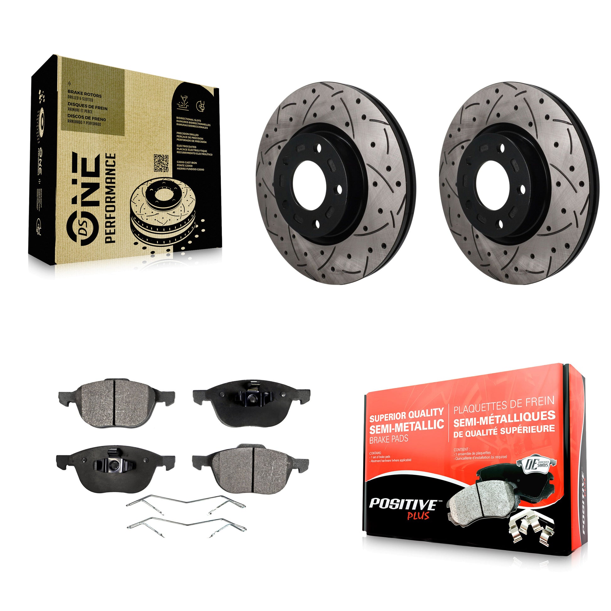 Disc Rotors and Semi-Metallic Brake Pads Kit-KDF-101907