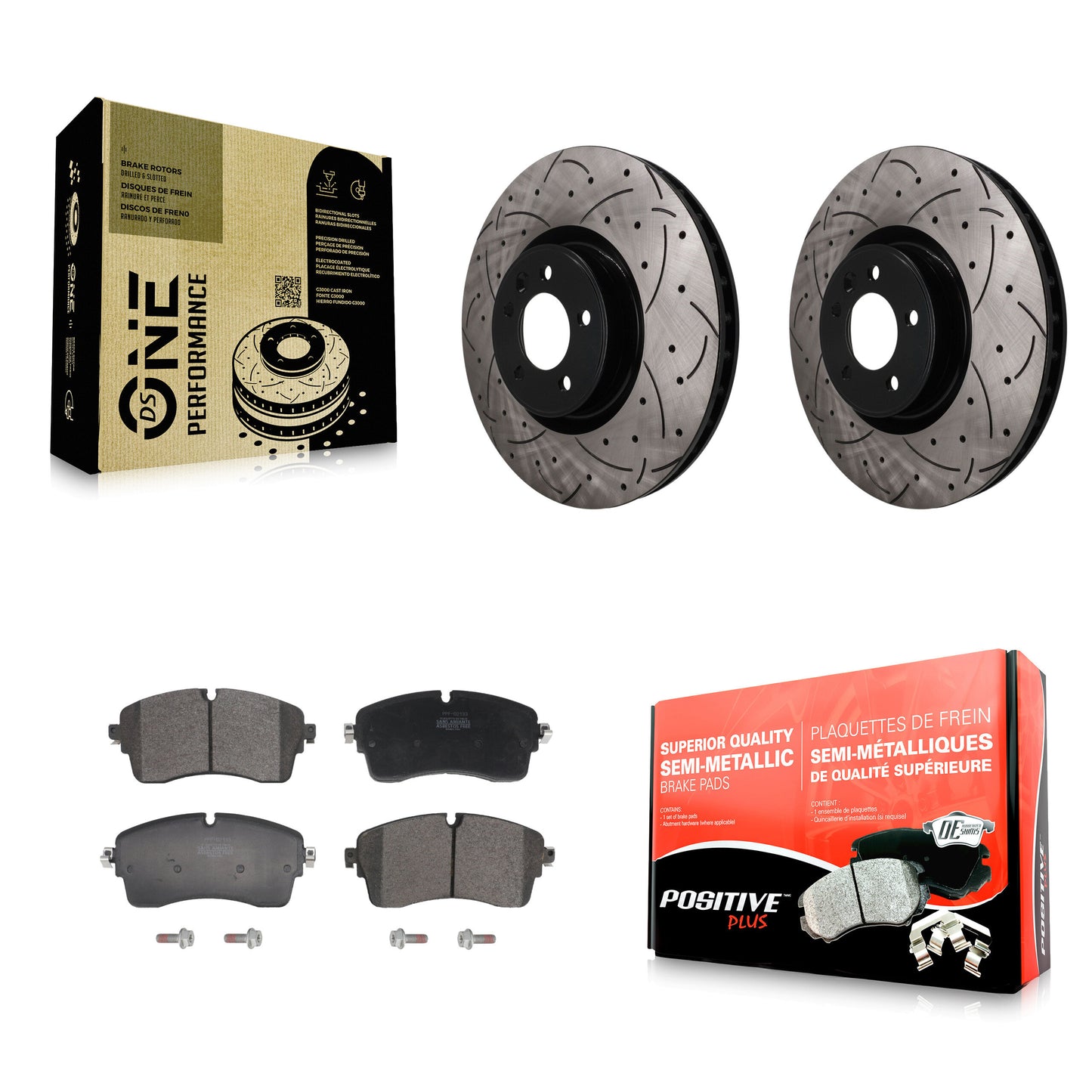 Disc Rotors and Semi-Metallic Brake Pads Kit-KDF-101909 Kit.bestparts.ca
