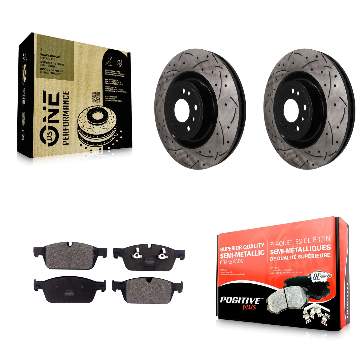 Disc Rotors and Semi-Metallic Brake Pads Kit-KDF-101914 Kit.bestparts.ca