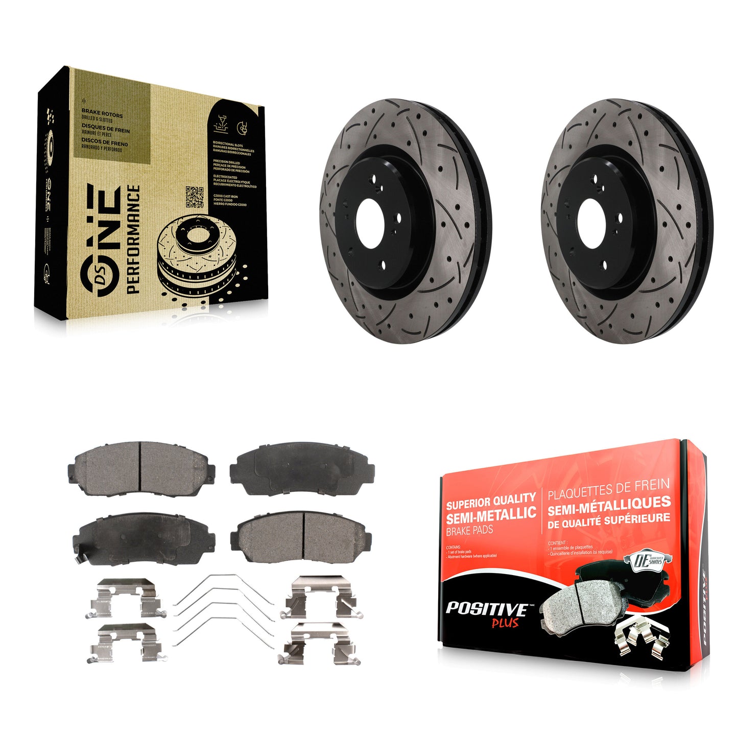 Disc Rotors and Semi-Metallic Brake Pads Kit-KDF-101915 Kit.bestparts.ca
