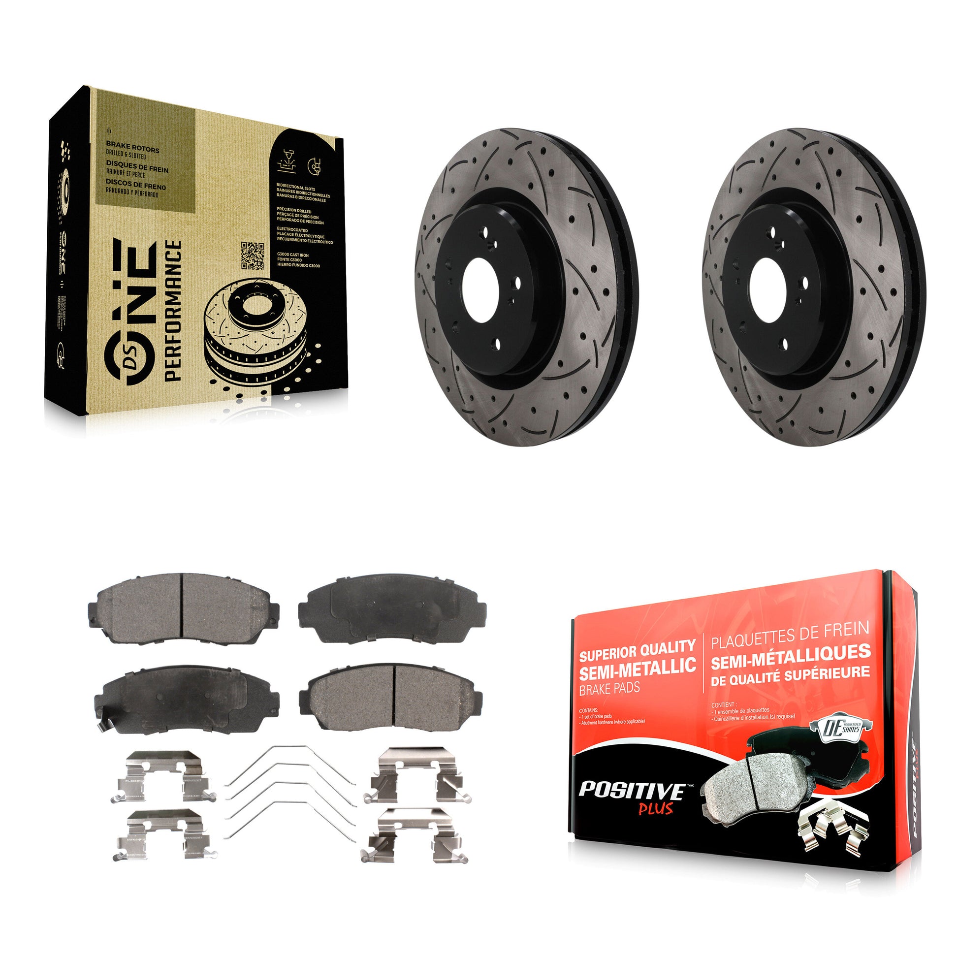 Disc Rotors and Semi-Metallic Brake Pads Kit-KDF-101915