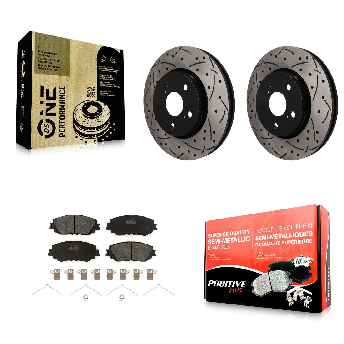 Disc Rotors and Semi-Metallic Brake Pads Kit-KDF-101916 Kit.bestparts.ca