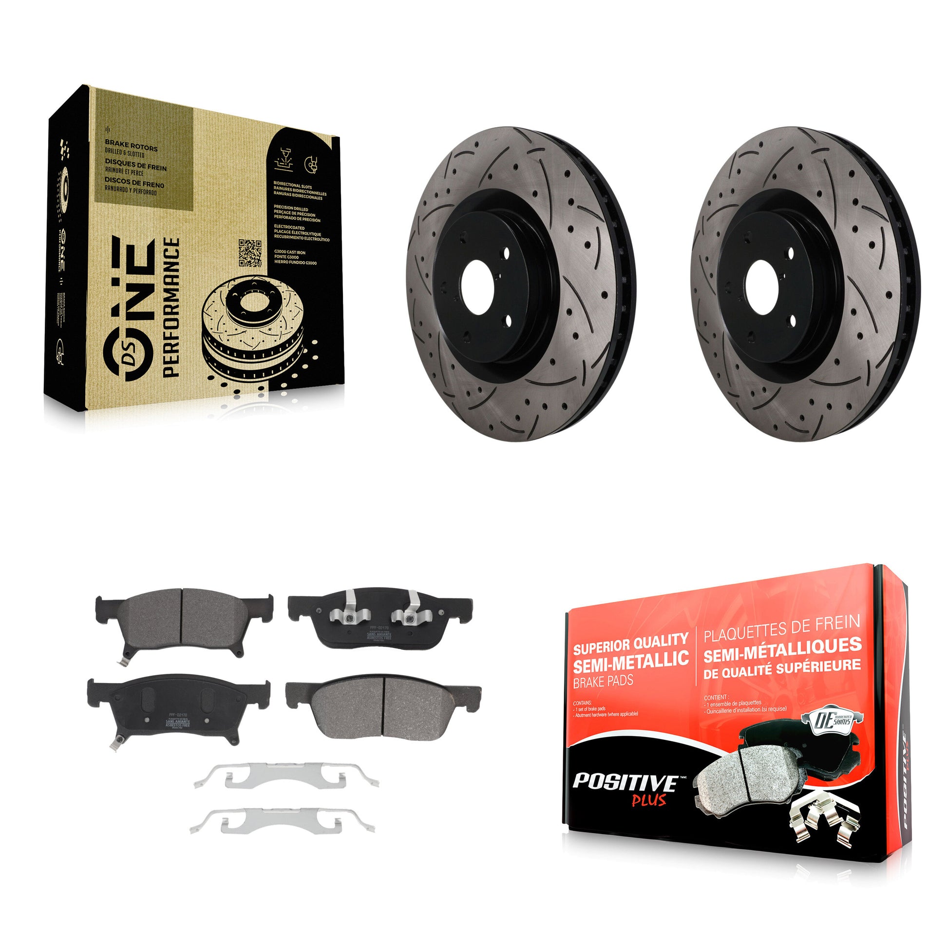 Disc Rotors and Semi-Metallic Brake Pads Kit-KDF-101917