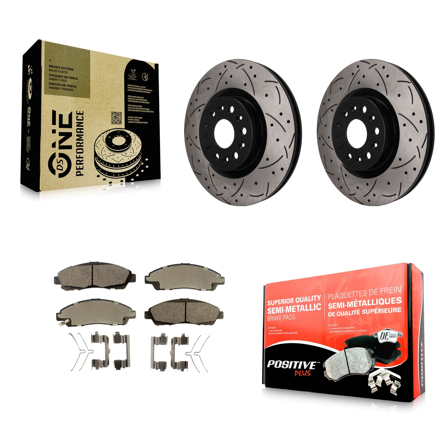 Disc Rotors and Semi-Metallic Brake Pads Kit-KDF-101919 Kit.bestparts.ca