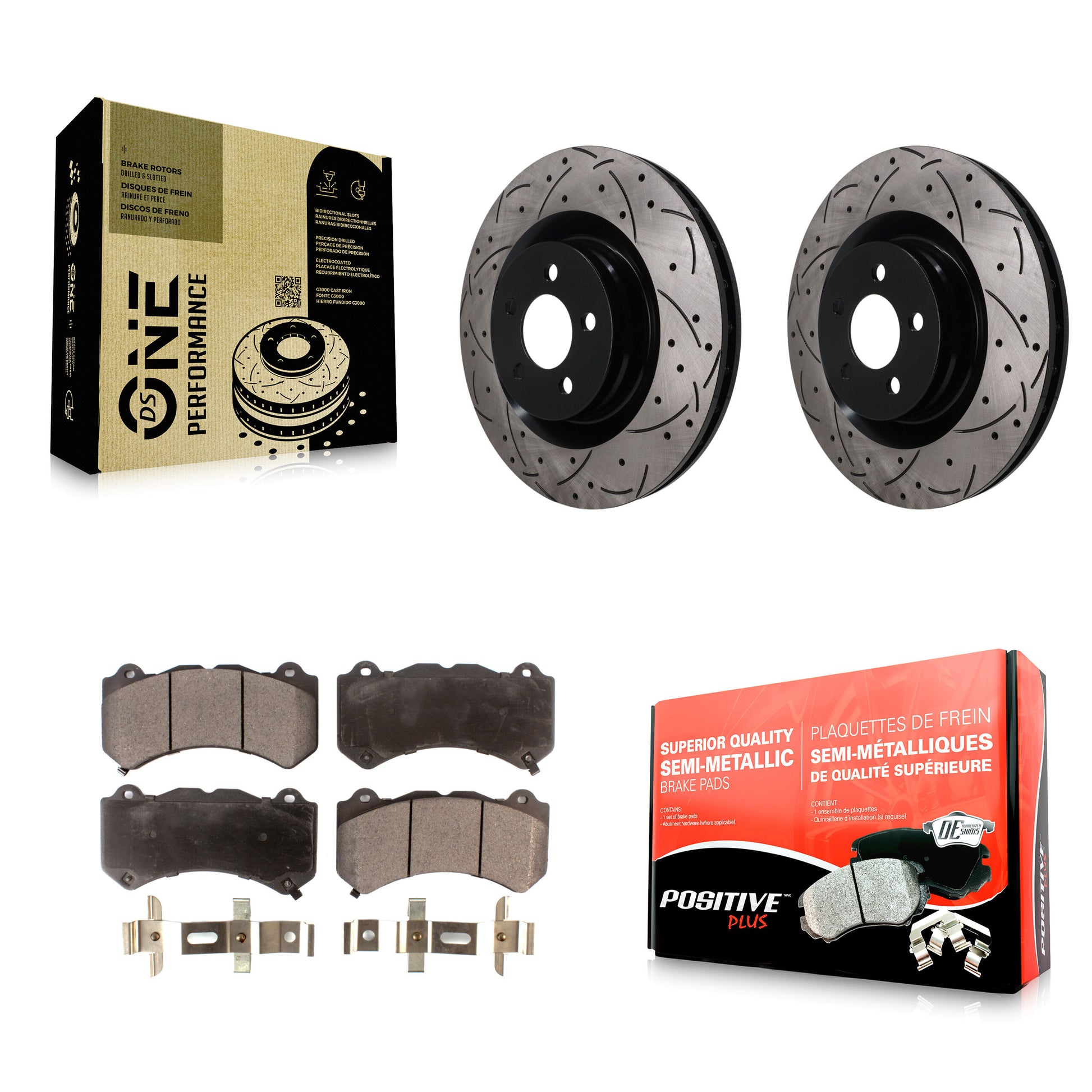 Disc Rotors and Semi-Metallic Brake Pads Kit-KDF-101925