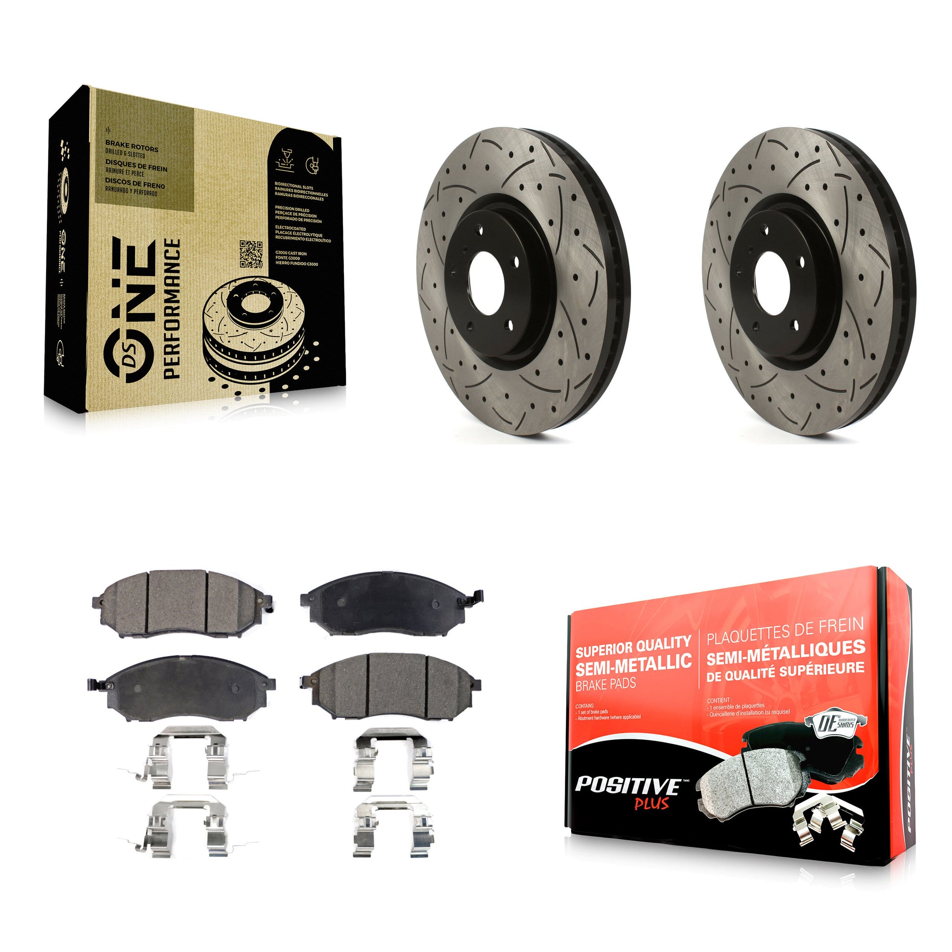 Coated Disc Rotors and Semi-Metallic Brake Pads Kit-KDF-101928